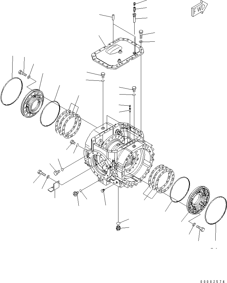 Схема запчастей Komatsu WA470-6 - ПЕРЕДНИЙ МОСТ (ДИФФЕРЕНЦ.¤ /)(№9-) СИЛОВАЯ ПЕРЕДАЧА