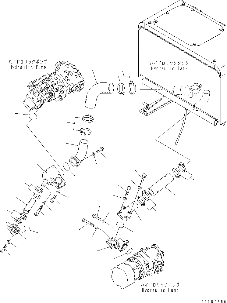 Схема запчастей Komatsu WA470-6 - ГИДР. НАСОС. (ВСАСЫВ.)(№8-9) ГИДРАВЛИКА
