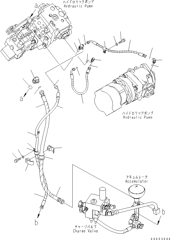 Схема запчастей Komatsu WA470-6 - ГИДР. НАСОС. (ВЕНТИЛЯТОР ЛИНИЯ) (/)(№8-9) ГИДРАВЛИКА