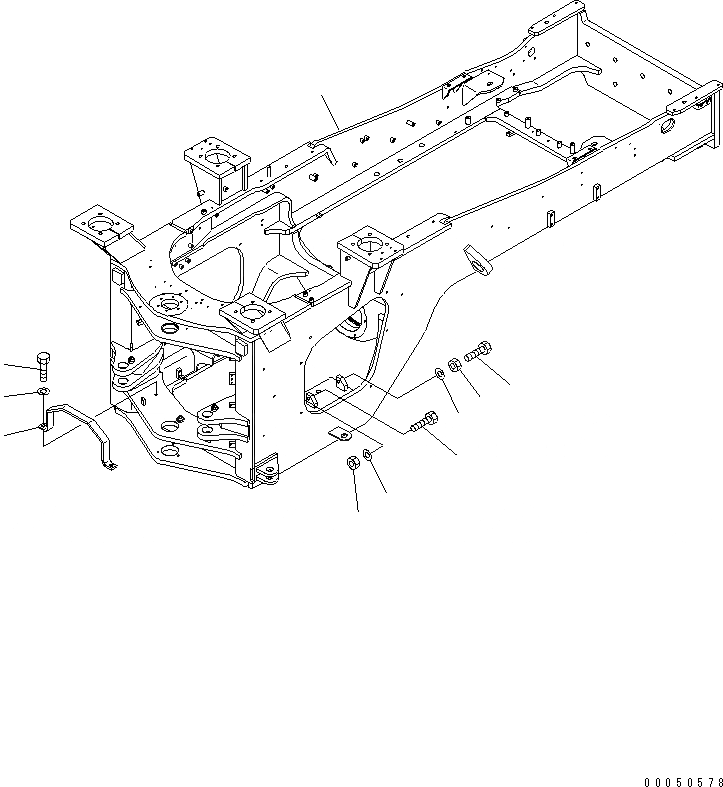 Схема запчастей Komatsu WA470-6 - ЗАДН. РАМА (ЕС NOISE ПОНИЖАЮЩ. ARRANGEMENT )(№8-9) ОСНОВНАЯ РАМА И ЕЕ ЧАСТИ