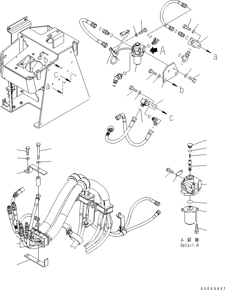 Схема запчастей Komatsu WA470-6 - УПРАВЛЕНИЕ ПОГРУЗКОЙ (PPC ШЛАНГИ) (/) (ДЛЯ MULTI FUNCTION MONO РЫЧАГ И НАВЕСН. ОБОРУД РЫЧАГ)(№8-) КАБИНА ОПЕРАТОРА И СИСТЕМА УПРАВЛЕНИЯ