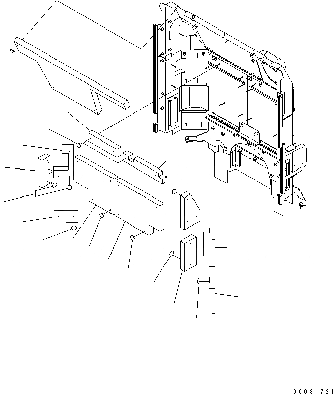 Схема запчастей Komatsu WA470-6 - КАПОТ (ЩИТКИ) (/)(№9-) ЧАСТИ КОРПУСА