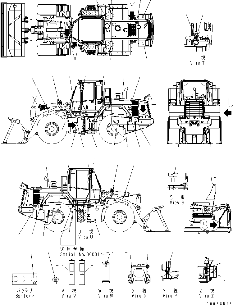 Схема запчастей Komatsu WA470-6 - МАРКИРОВКА (АНГЛ.) (ЕС NOISE ПОНИЖАЮЩ. ARRANGEMENT ) (/)(№8-999) МАРКИРОВКА