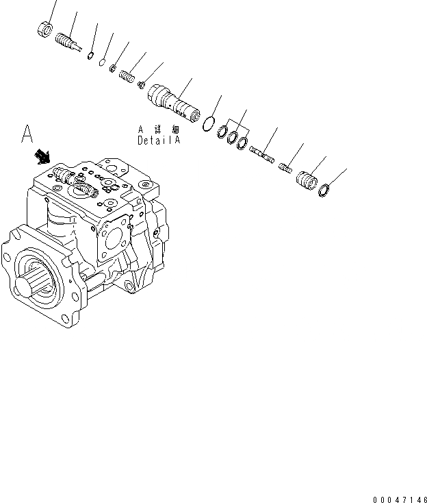 Схема запчастей Komatsu WA470-6 - ГИДР. НАСОС. (ПОГРУЗ.) (/)(№9-) ОСНОВН. КОМПОНЕНТЫ И РЕМКОМПЛЕКТЫ