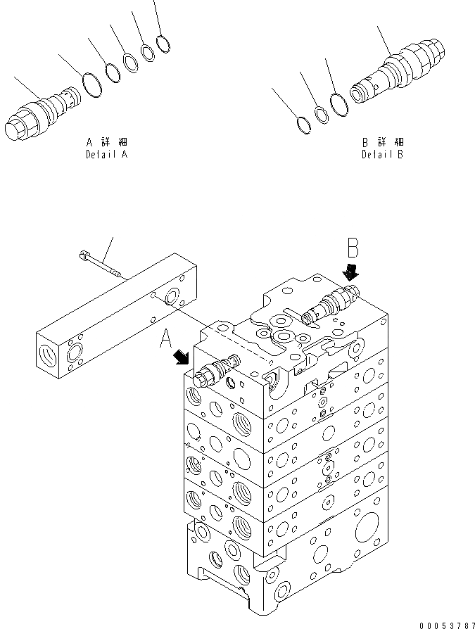 Схема запчастей Komatsu WA470-6 - ОСНОВН. КЛАПАН (3-Х СЕКЦИОНН.) (ECSS LESS) (/)(№8-) ОСНОВН. КОМПОНЕНТЫ И РЕМКОМПЛЕКТЫ