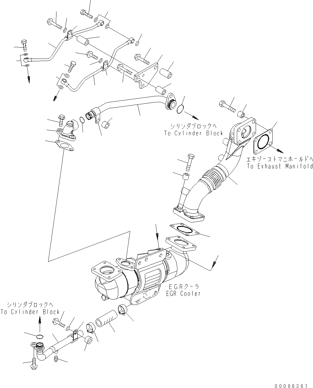 Схема запчастей Komatsu WA470-6 LC - ВЫПУСКН. GAS RECIRCULATION (/) (EGR ЛИНИЯ ОХЛАЖДЕНИЯ И ВОЗДУШН. ВЕНТИЛЯЦИЯ) (ОГРАНИЧЕНИЯ ПО ВЫБРОСУ ЕВРОП. 3 И ЕС 3) AA ДВИГАТЕЛЬ