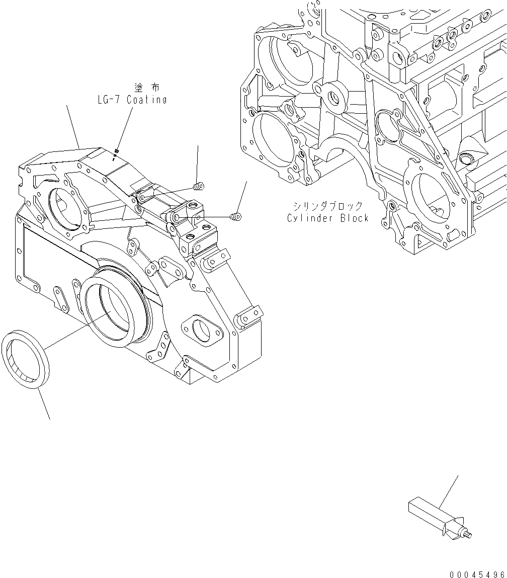 Схема запчастей Komatsu WA470-6 LC - ПЕРЕДН. COVER AA ДВИГАТЕЛЬ