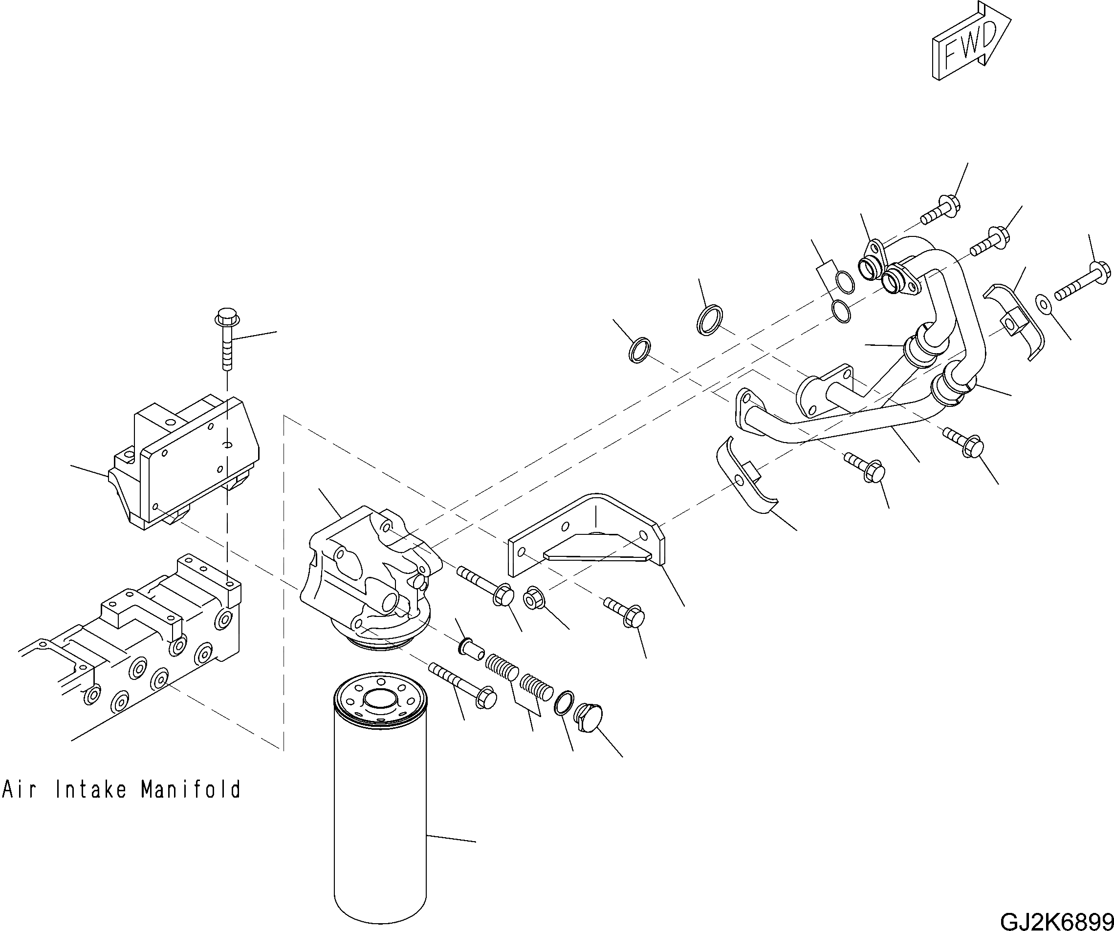 Схема запчастей Komatsu WA470-6 LC - МАСЛ. ФИЛЬТР И ТРУБЫ AA ДВИГАТЕЛЬ