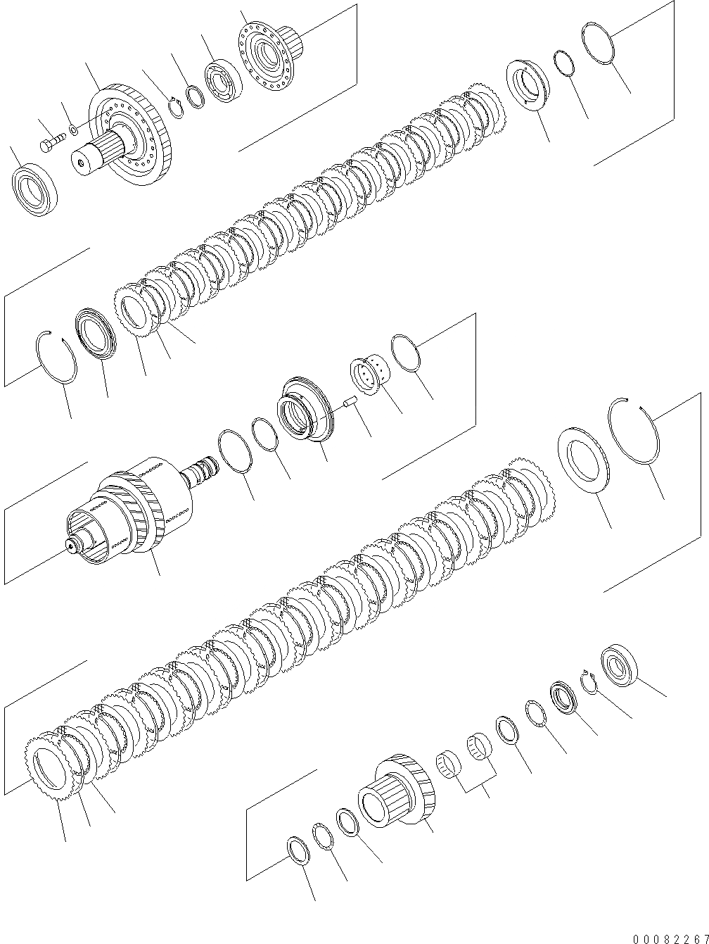 Схема запчастей Komatsu WA470-6 LC - ТРАНСМИССИЯ (РЕВЕРС, 2-Я МУФТА) F ТРАНСМИССИЯ