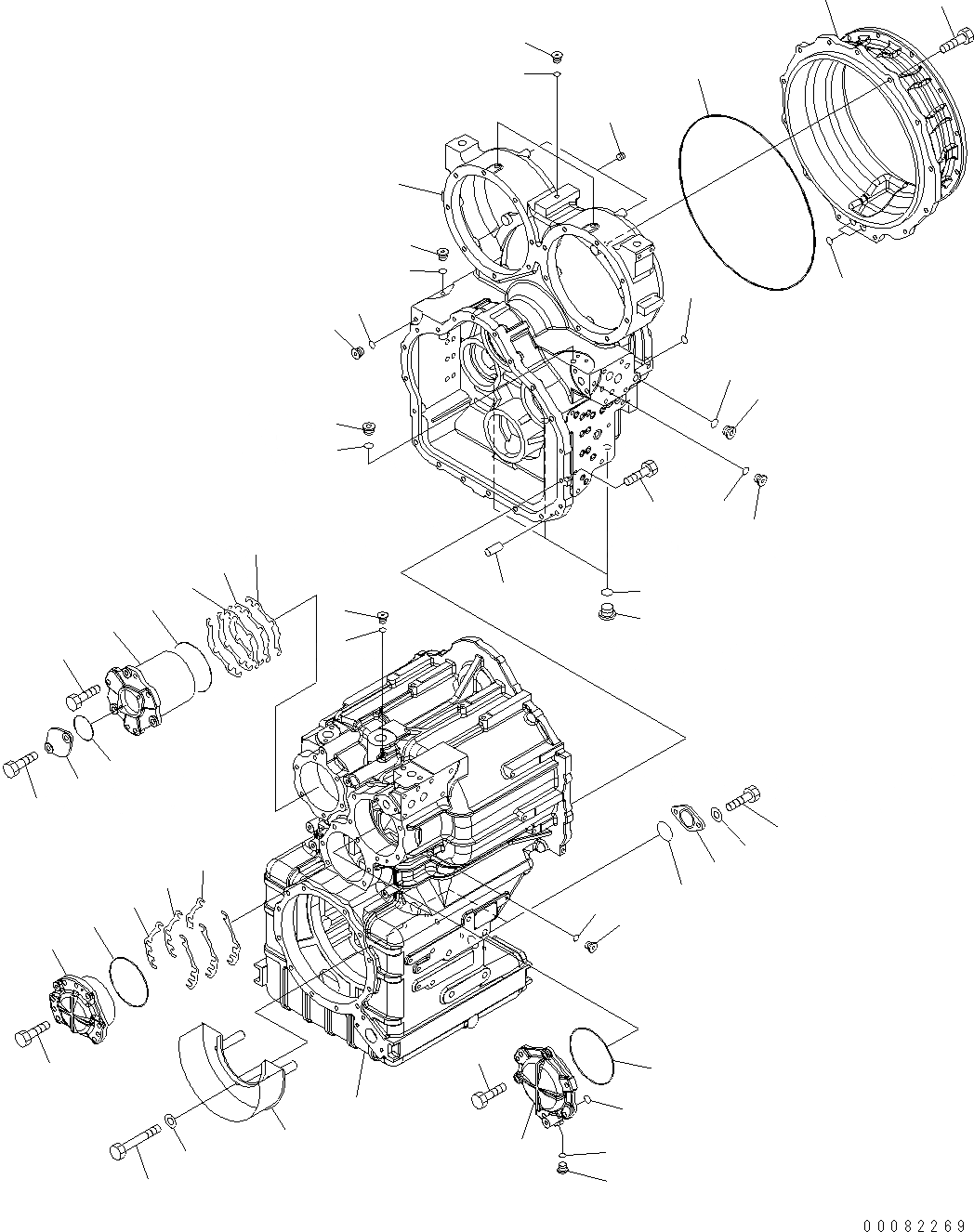 Схема запчастей Komatsu WA470-6 LC - ТРАНСМИССИЯ (КОРПУС ТРАНСМИССИИ) F ТРАНСМИССИЯ