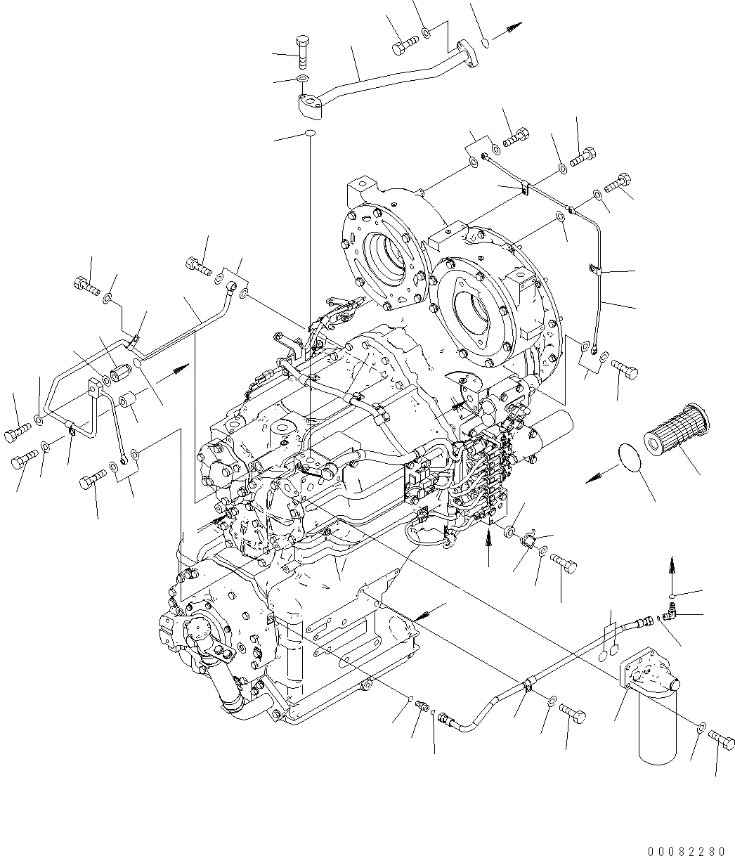 Схема запчастей Komatsu WA470-6 LC - ТРАНСМИССИЯ (ТРУБЫ) F ТРАНСМИССИЯ