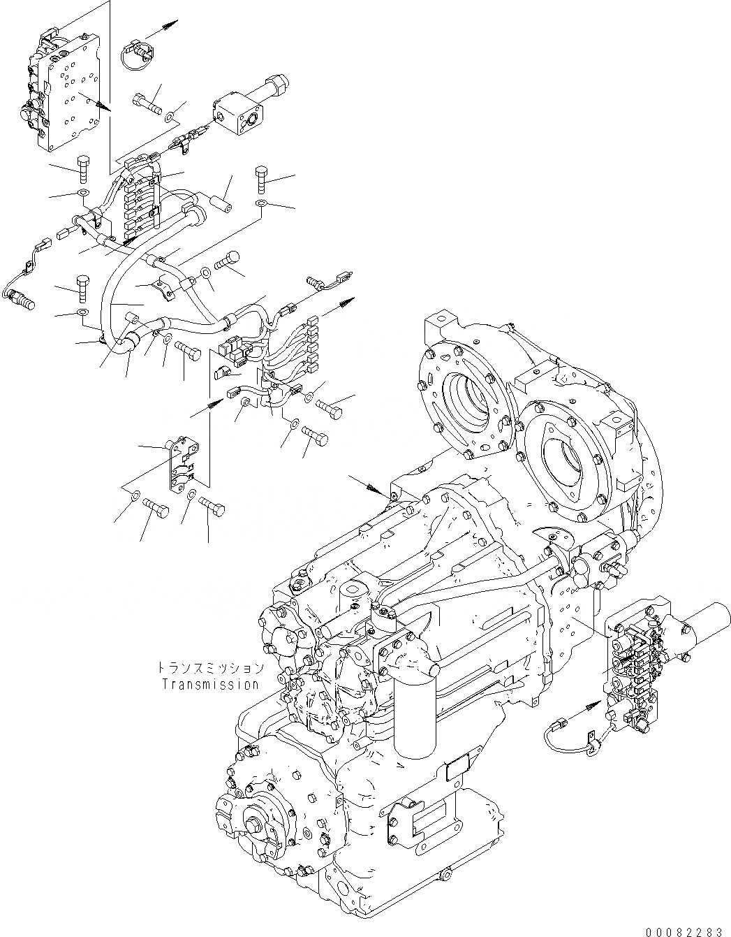 Схема запчастей Komatsu WA470-6 LC - ТРАНСМИССИЯ (ОНОСЯЩИЕСЯ К НЕЙ ЧАСТИ)(/) (С БЛОКИР.-UP) F ТРАНСМИССИЯ