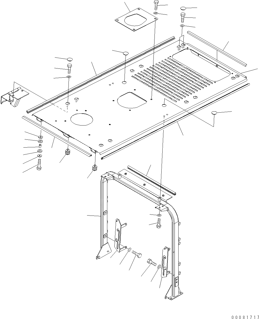 Схема запчастей Komatsu WA470-6 LC - КАПОТ (COVER) (/) M ЧАСТИ КОРПУСА