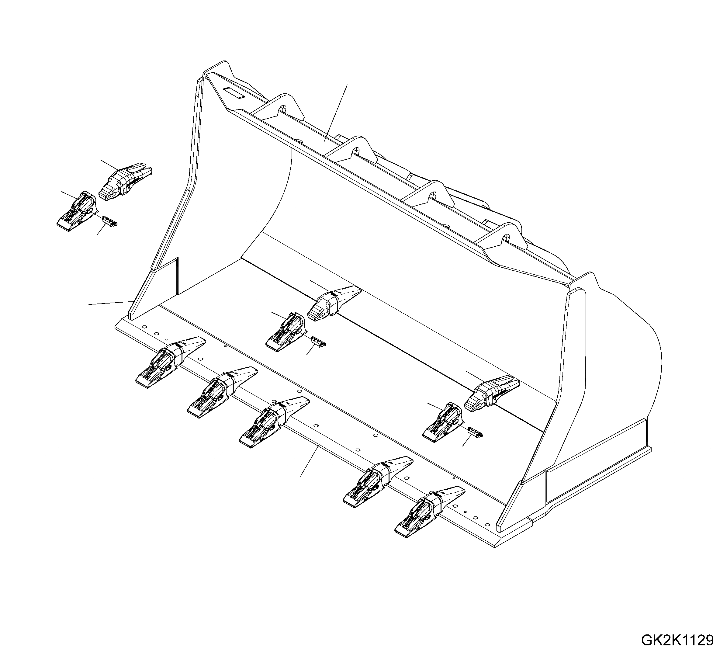 Схема запчастей Komatsu WA470-6 LC - КОВШ (ШИР. .M NOT ДЛЯ ROAD TRAFFIC REGULATION) (.CBM) (ТИП D) (С TEETH HENSLEY) T РАБОЧЕЕ ОБОРУДОВАНИЕ