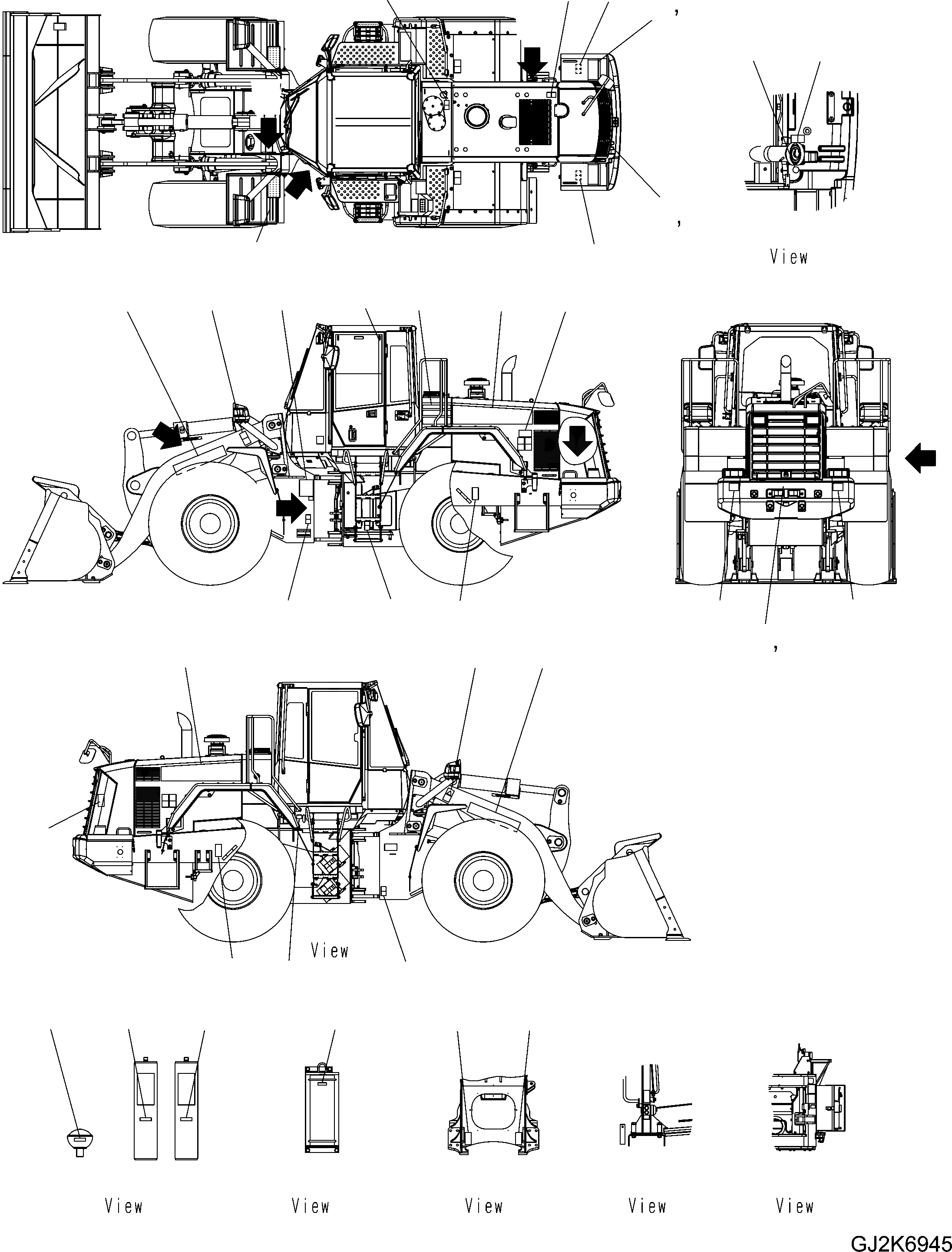 Схема запчастей Komatsu WA470-6 LC - ТАБЛИЧКИ COMMON ЧАСТИ (/) U МАРКИРОВКА