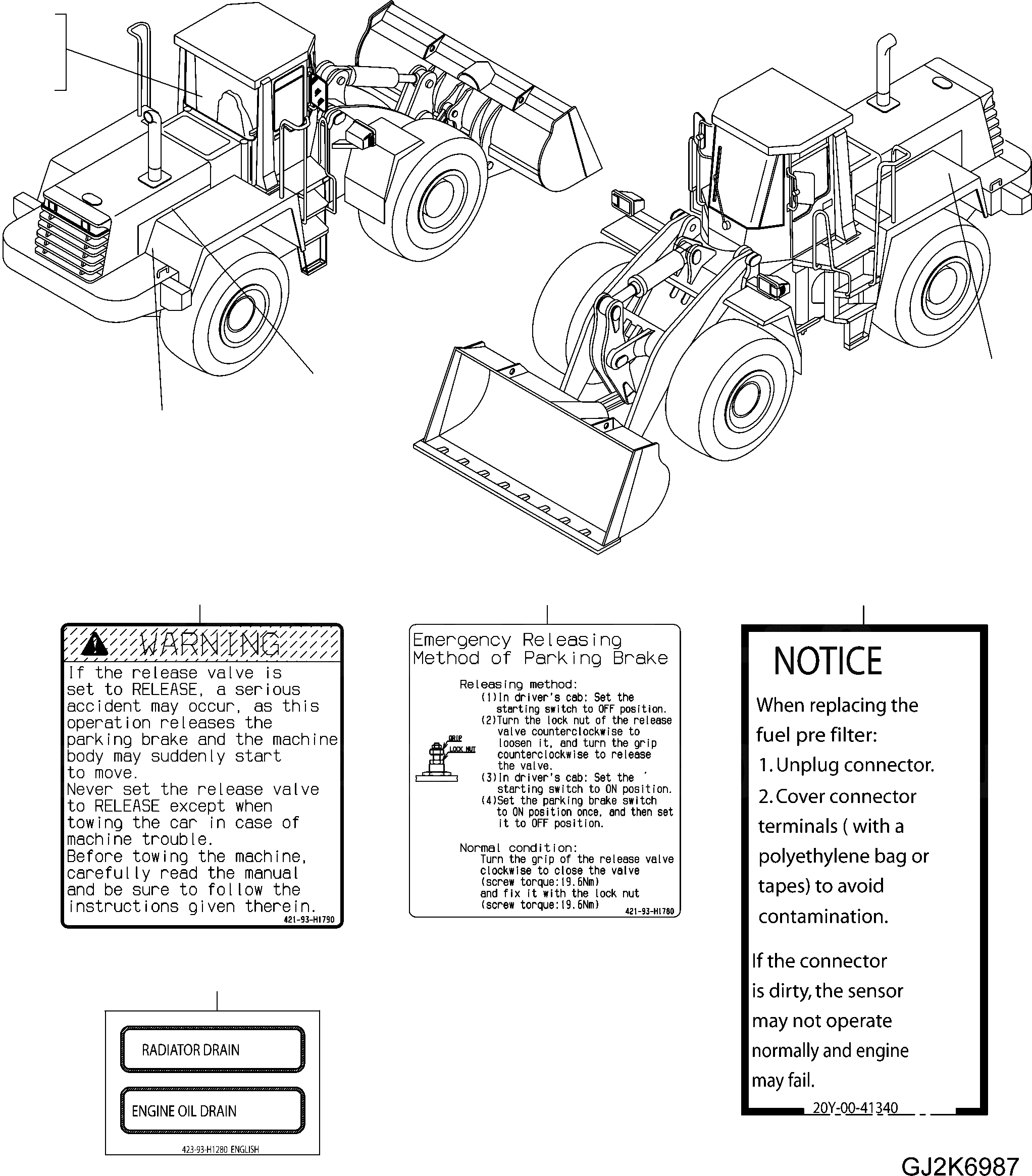 Схема запчастей Komatsu WA470-6 LC - ТАБЛИЧКИ (АНГЛ.) (BULGARIAN) (ROMANIAN) U МАРКИРОВКА