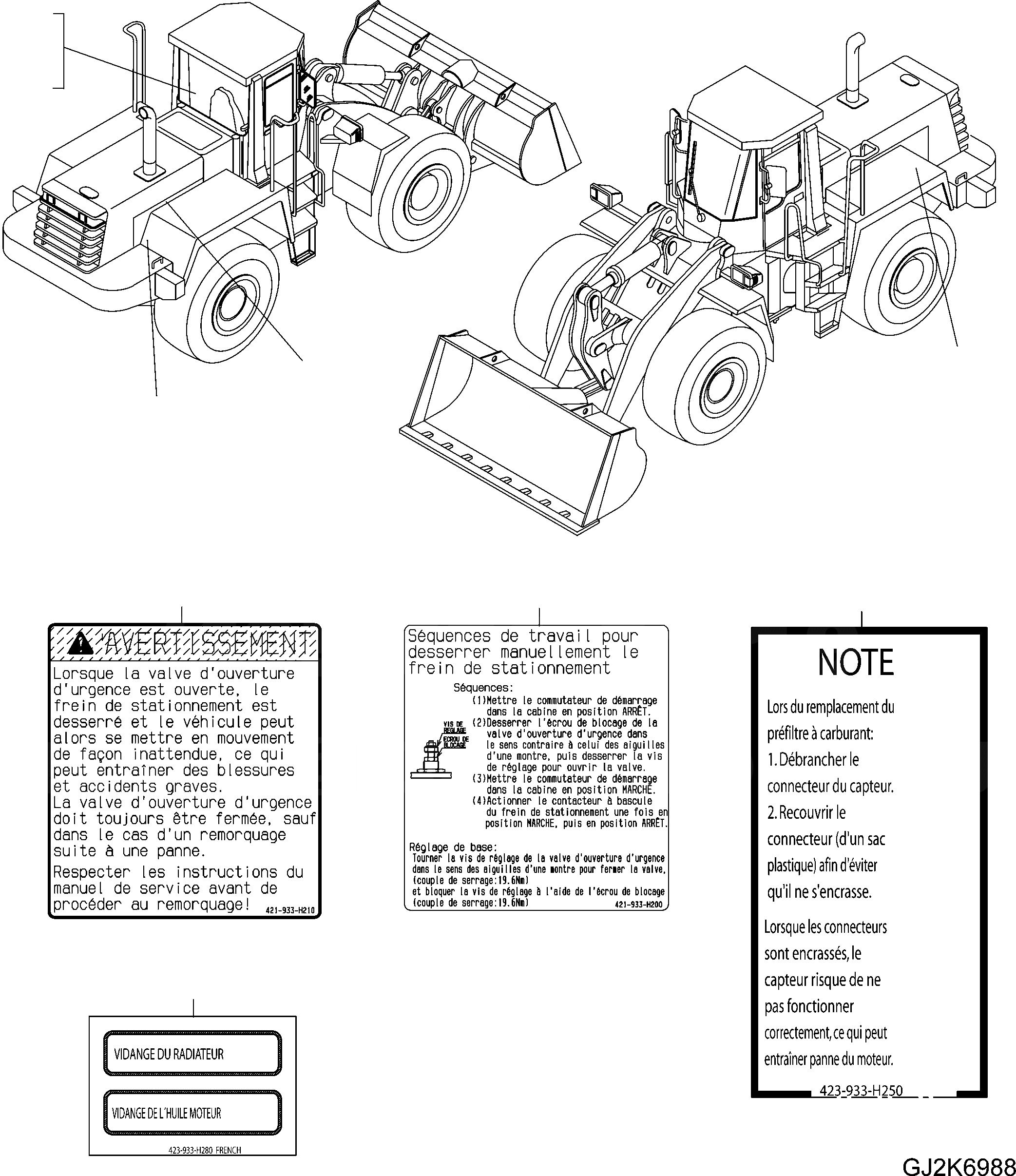 Схема запчастей Komatsu WA470-6 LC - ТАБЛИЧКИ (ФРАНЦИЯ) U МАРКИРОВКА