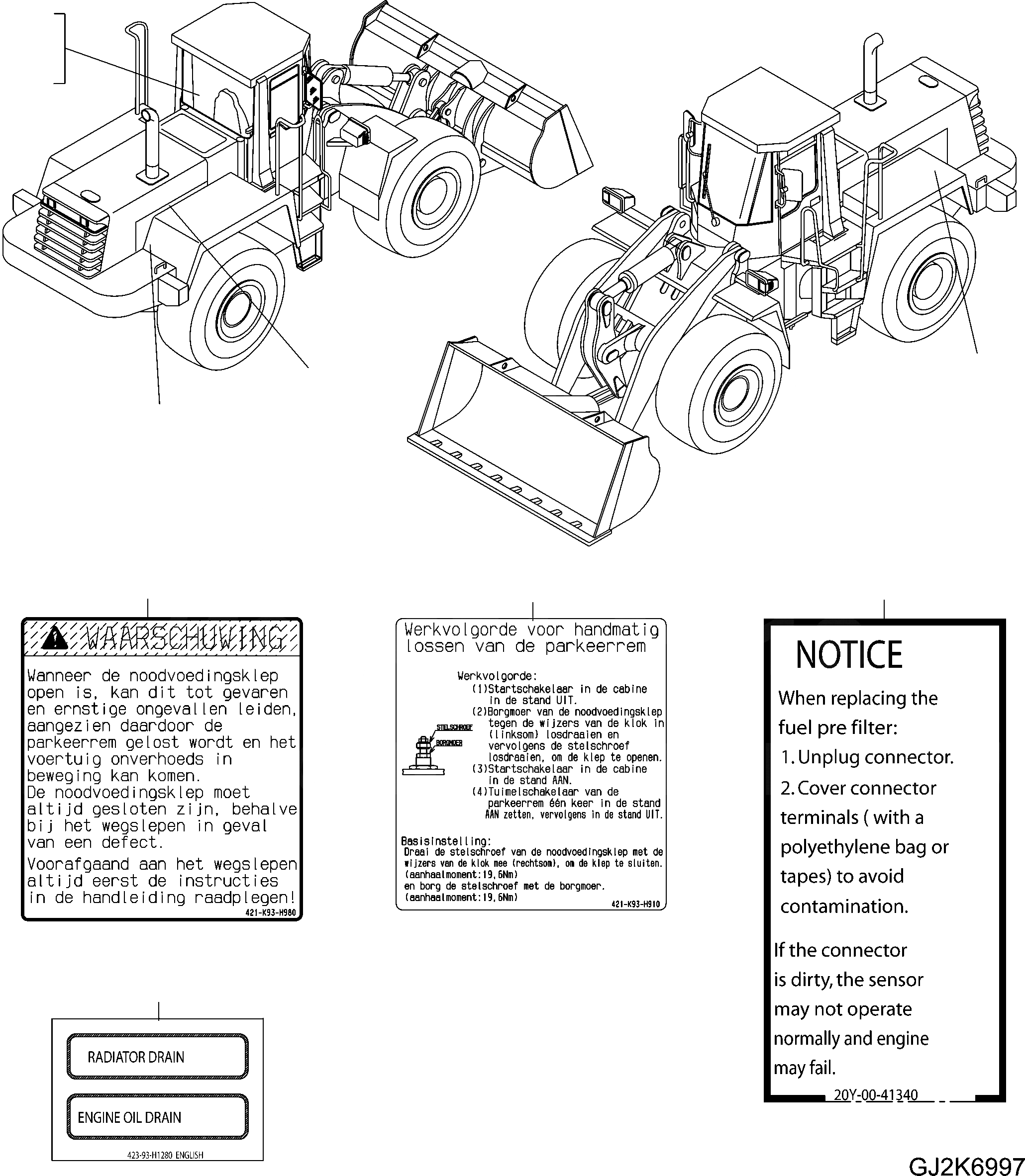 Схема запчастей Komatsu WA470-6 LC - ТАБЛИЧКИ (DUTCH) U МАРКИРОВКА