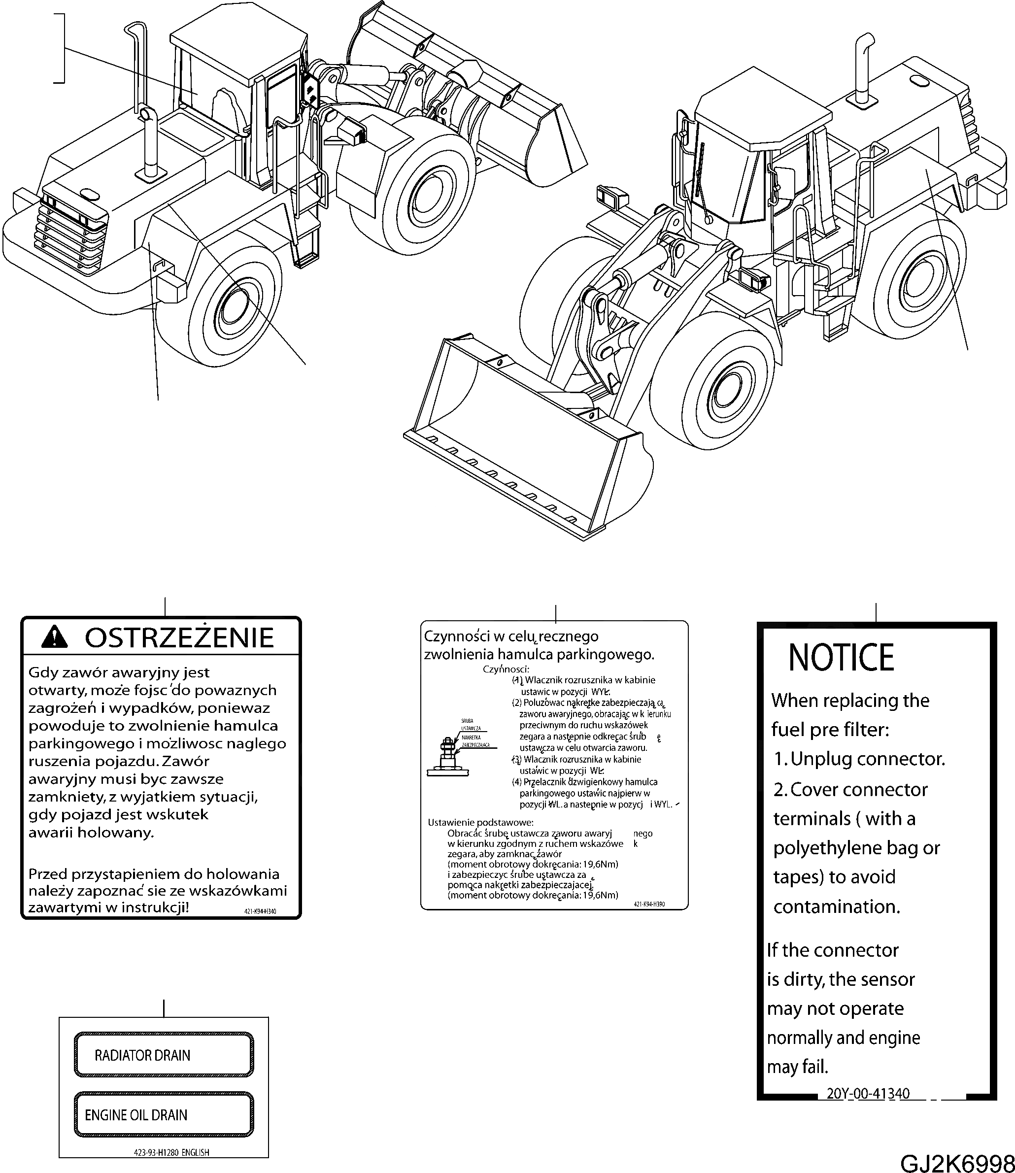 Схема запчастей Komatsu WA470-6 LC - ТАБЛИЧКИ (ПОЛЬША) U МАРКИРОВКА