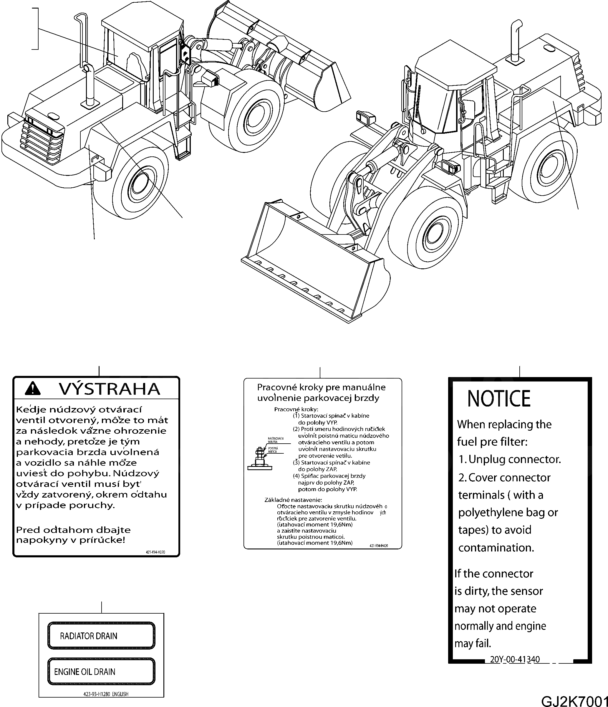 Схема запчастей Komatsu WA470-6 LC - ТАБЛИЧКИ (SLOVAK) U МАРКИРОВКА