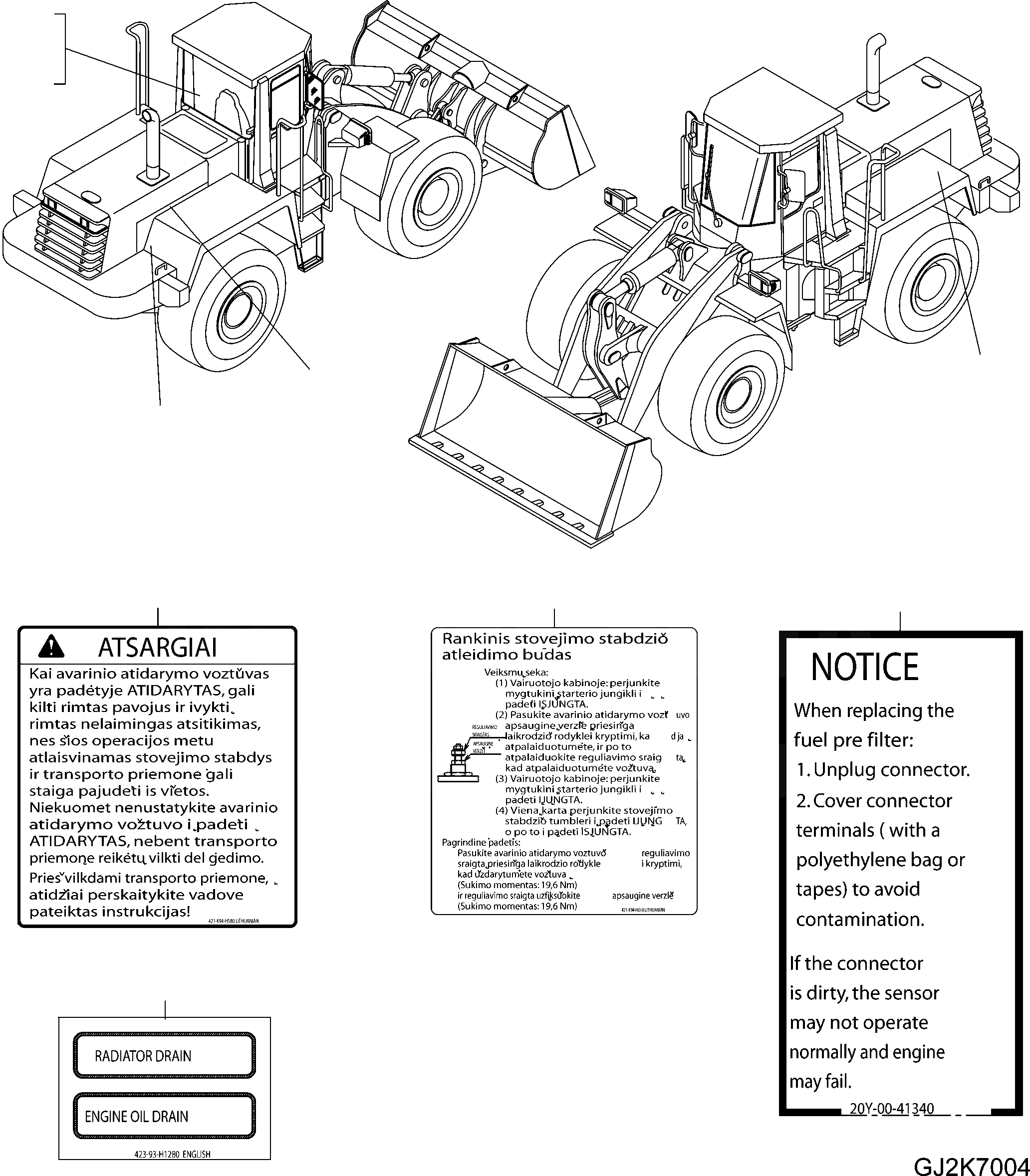 Схема запчастей Komatsu WA470-6 LC - ТАБЛИЧКИ (LITHUANIAN) U МАРКИРОВКА