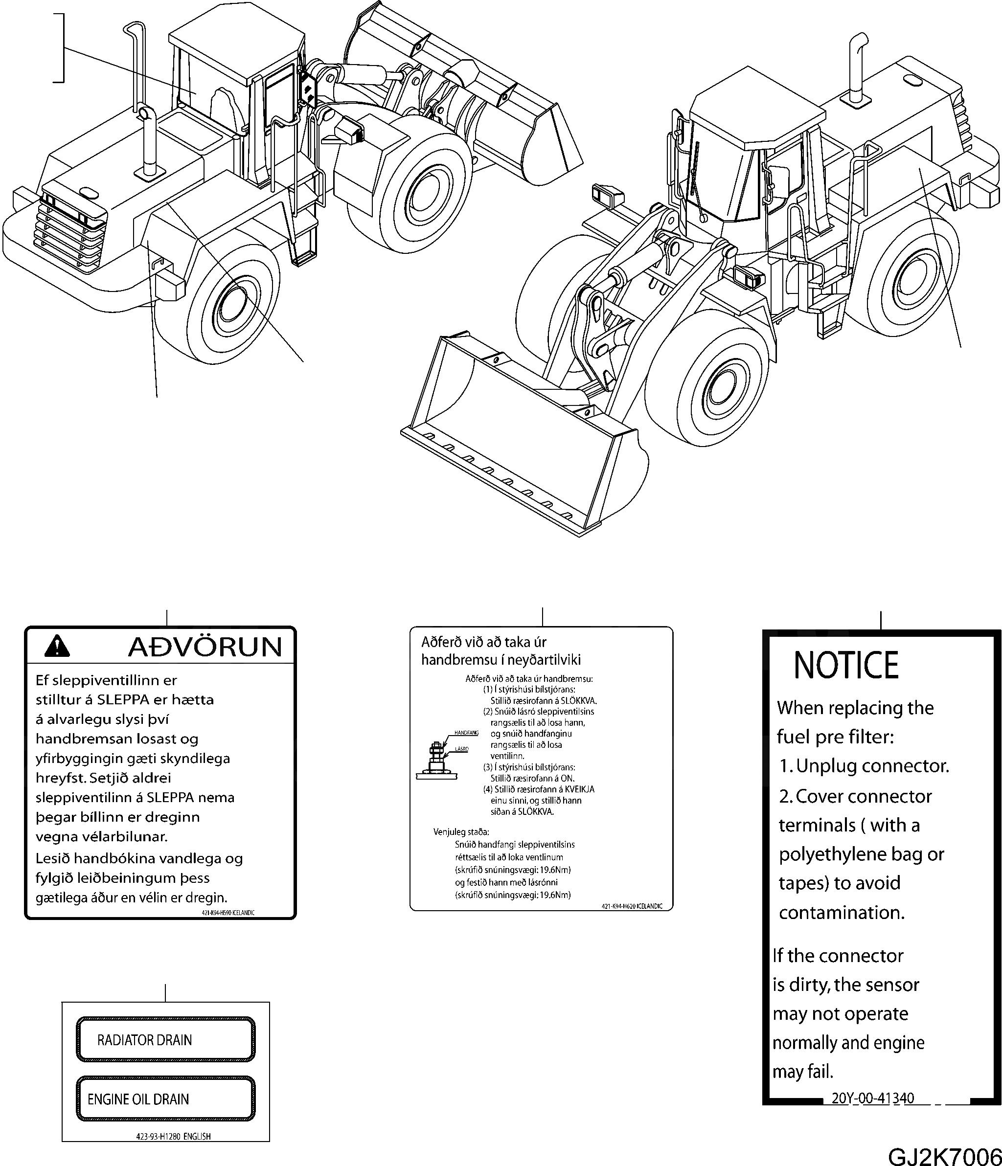 Схема запчастей Komatsu WA470-6 LC - ТАБЛИЧКИ (ICELANDIC) U МАРКИРОВКА