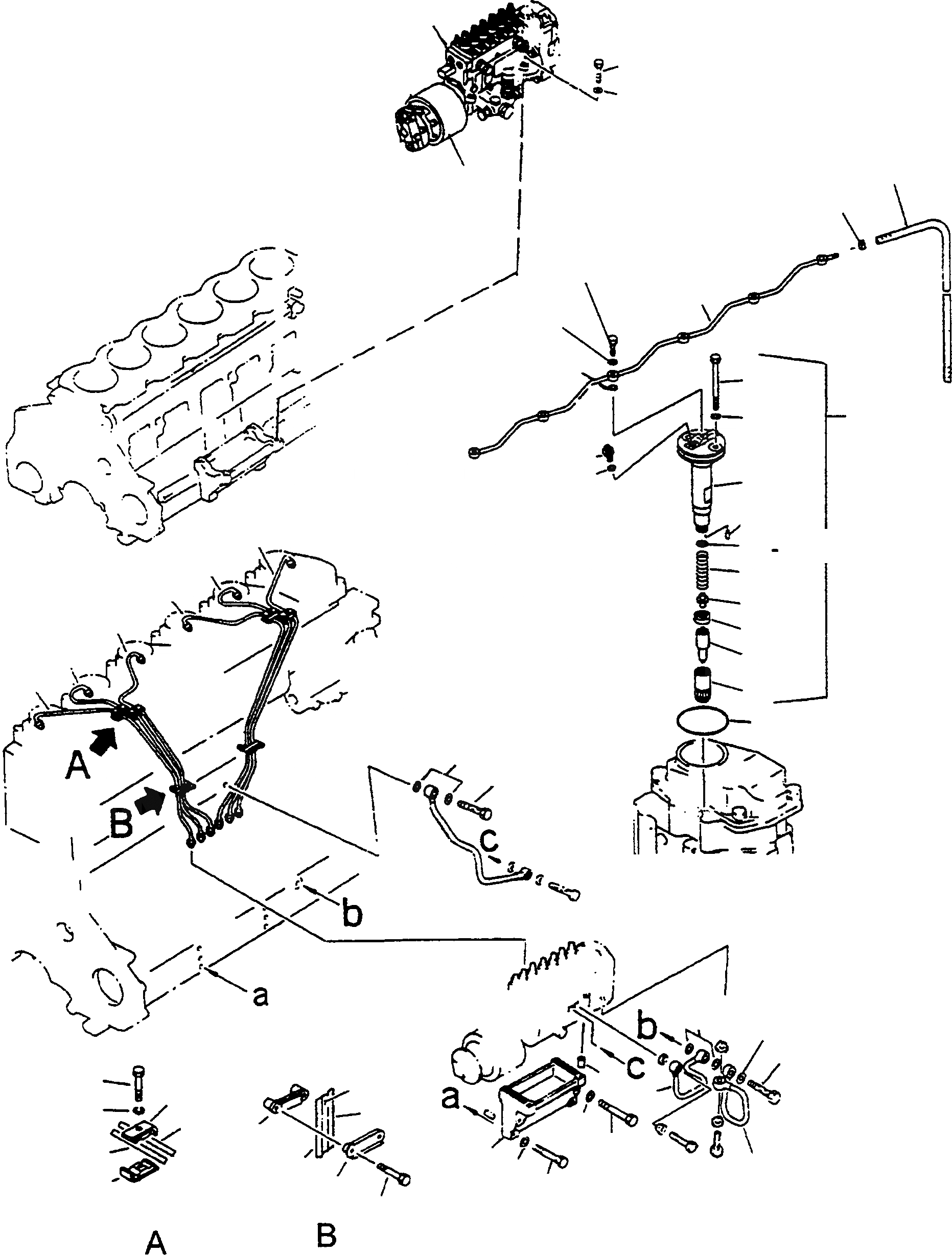 Схема запчастей Komatsu WA470-3 - ВПРЫСК СИСТЕМА ДВИГАТЕЛЬ, КРЕПЛЕНИЕ ДВИГАТЕЛЯ