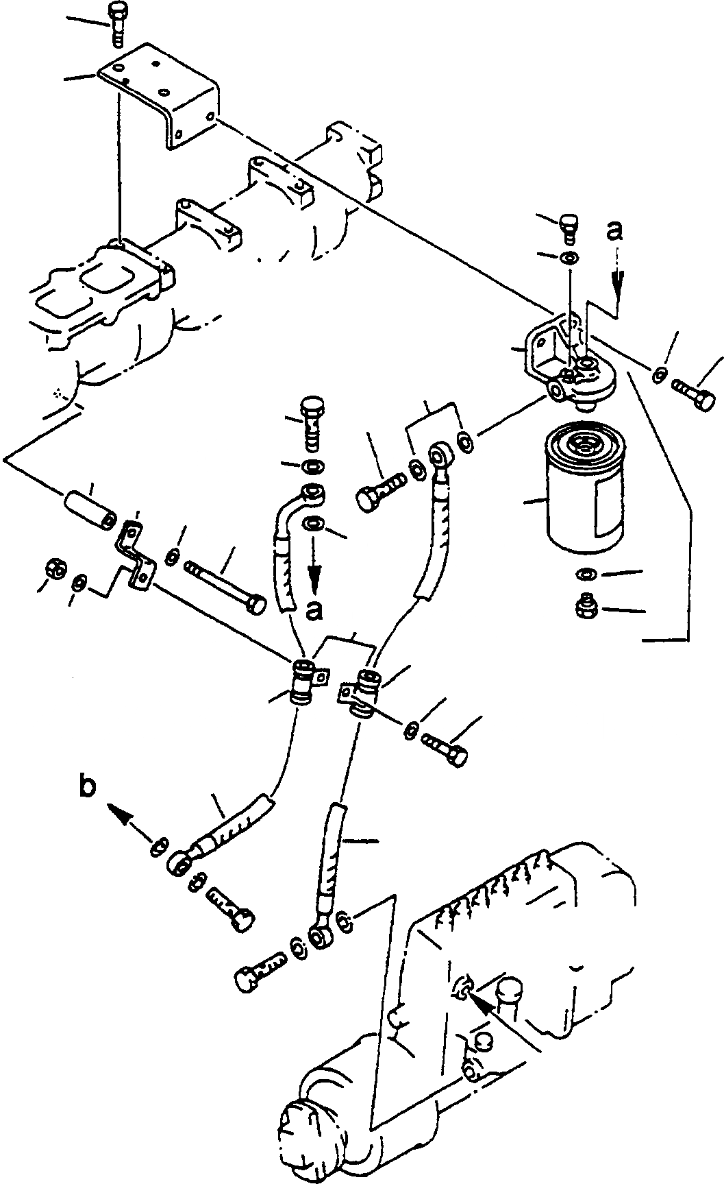 Схема запчастей Komatsu WA470-3 - ТОПЛИВН. ФИЛЬТР. ДВИГАТЕЛЬ, КРЕПЛЕНИЕ ДВИГАТЕЛЯ