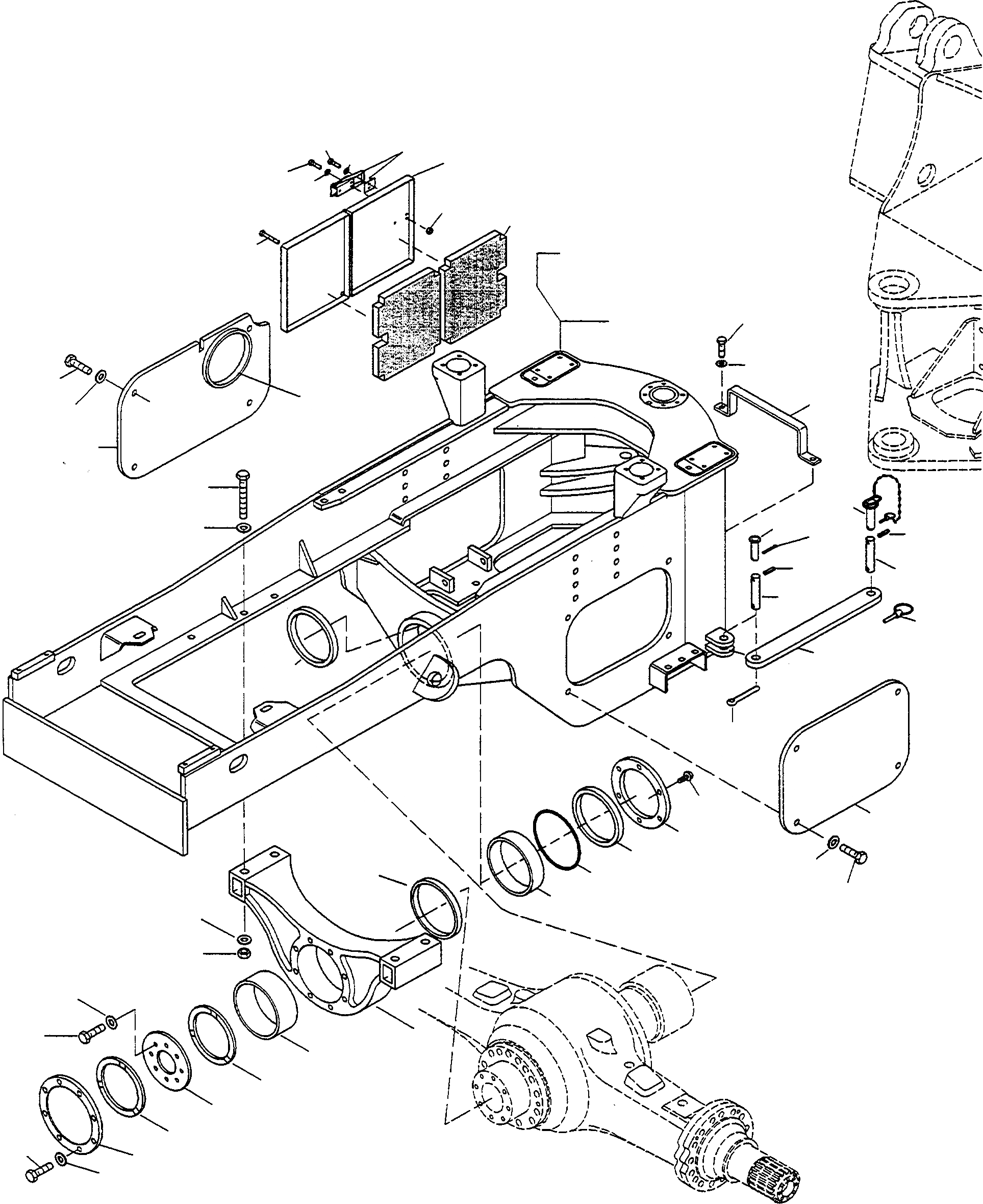 Схема запчастей Komatsu WA470-3 - ЗАДН. РАМА РАМА