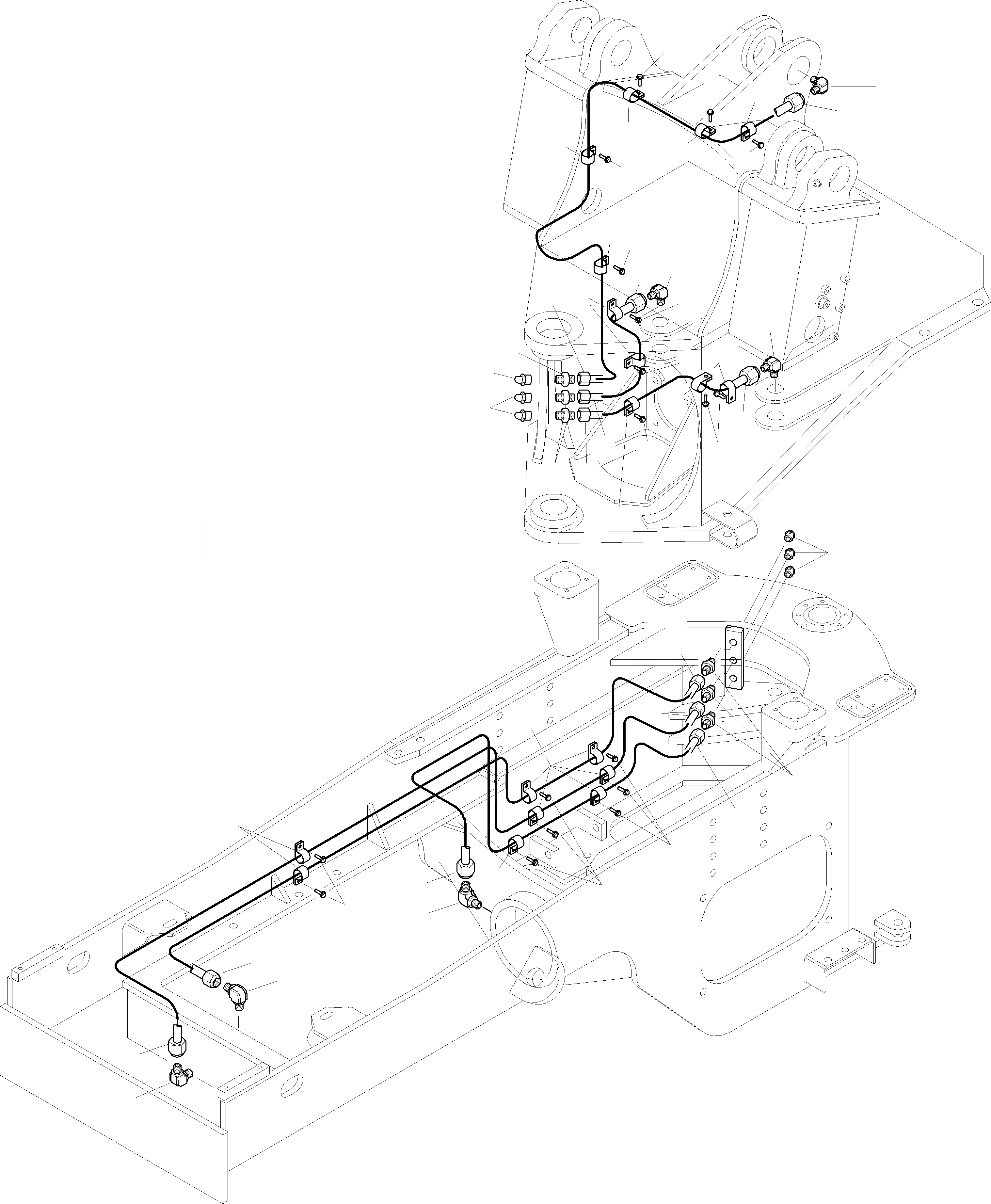 Схема запчастей Komatsu WA470-3 - ЗАДН. РАМА, СМАЗКА PIPE РАМА