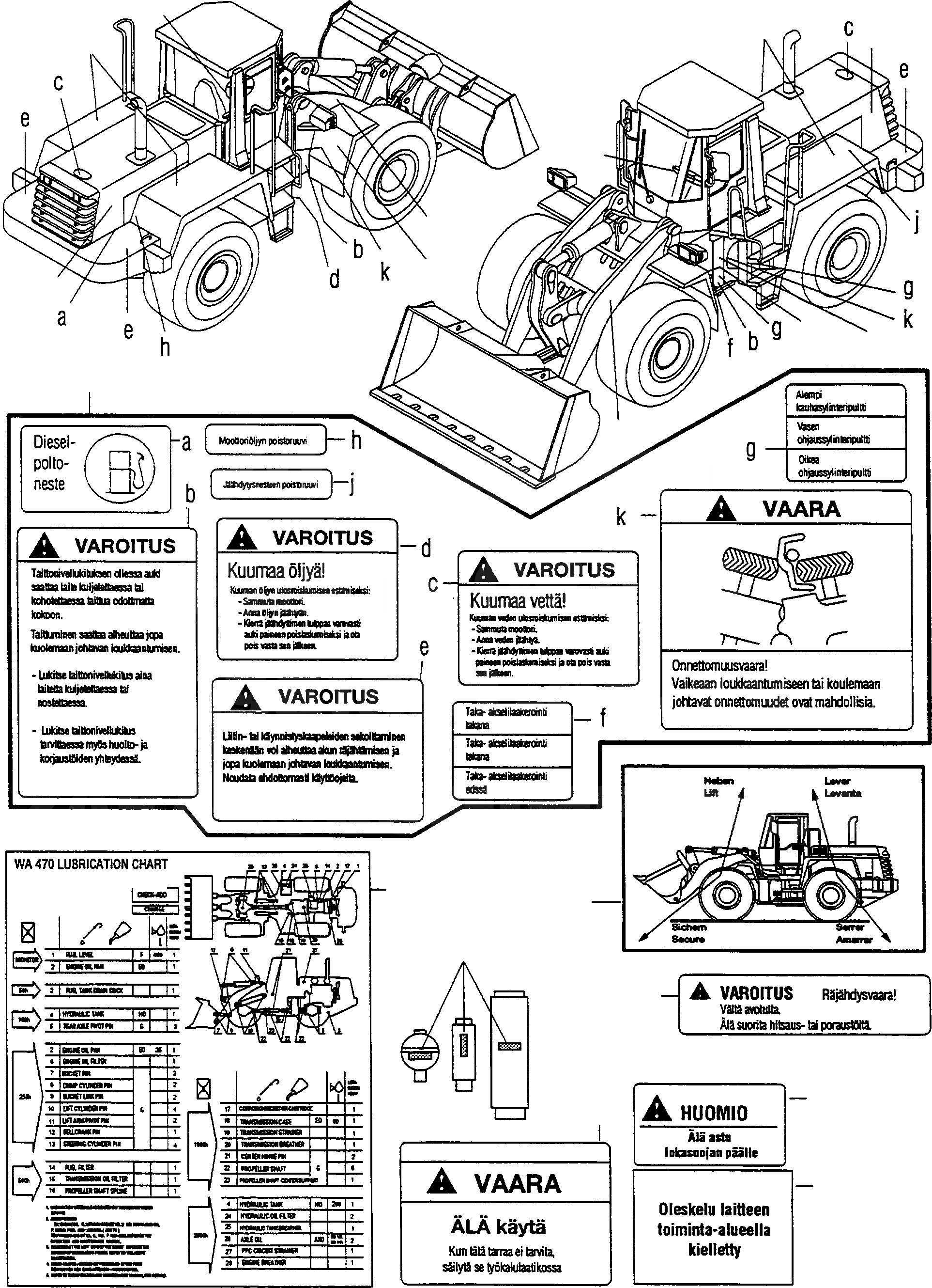 Схема запчастей Komatsu WA470-3 - ТАБЛИЧКИS, FINNISH ИНСТРУМЕНТ, АКСЕССУАРЫ, БУКВЕНН.