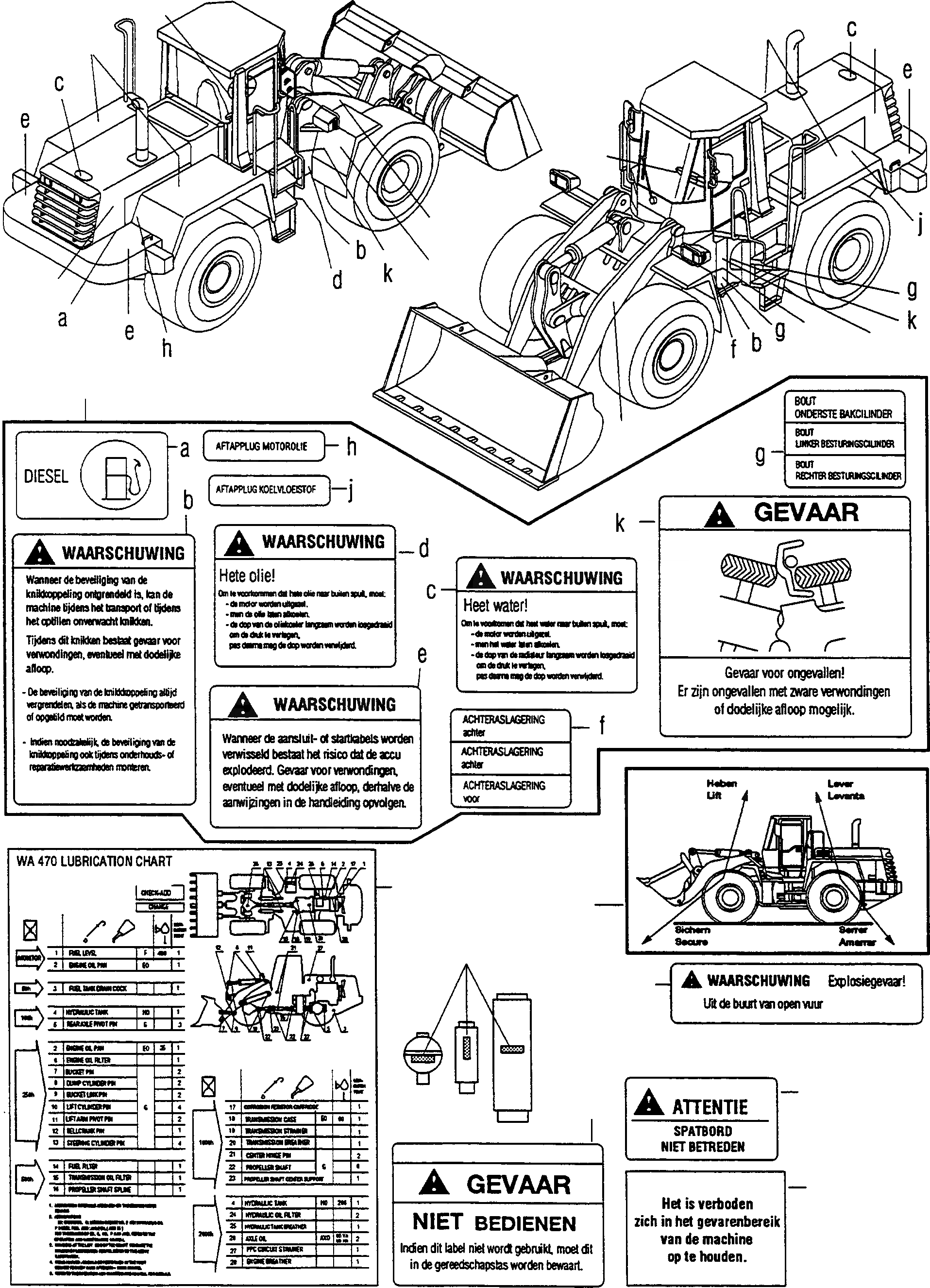 Схема запчастей Komatsu WA470-3 - ТАБЛИЧКИS, DUTCH ИНСТРУМЕНТ, АКСЕССУАРЫ, БУКВЕНН.