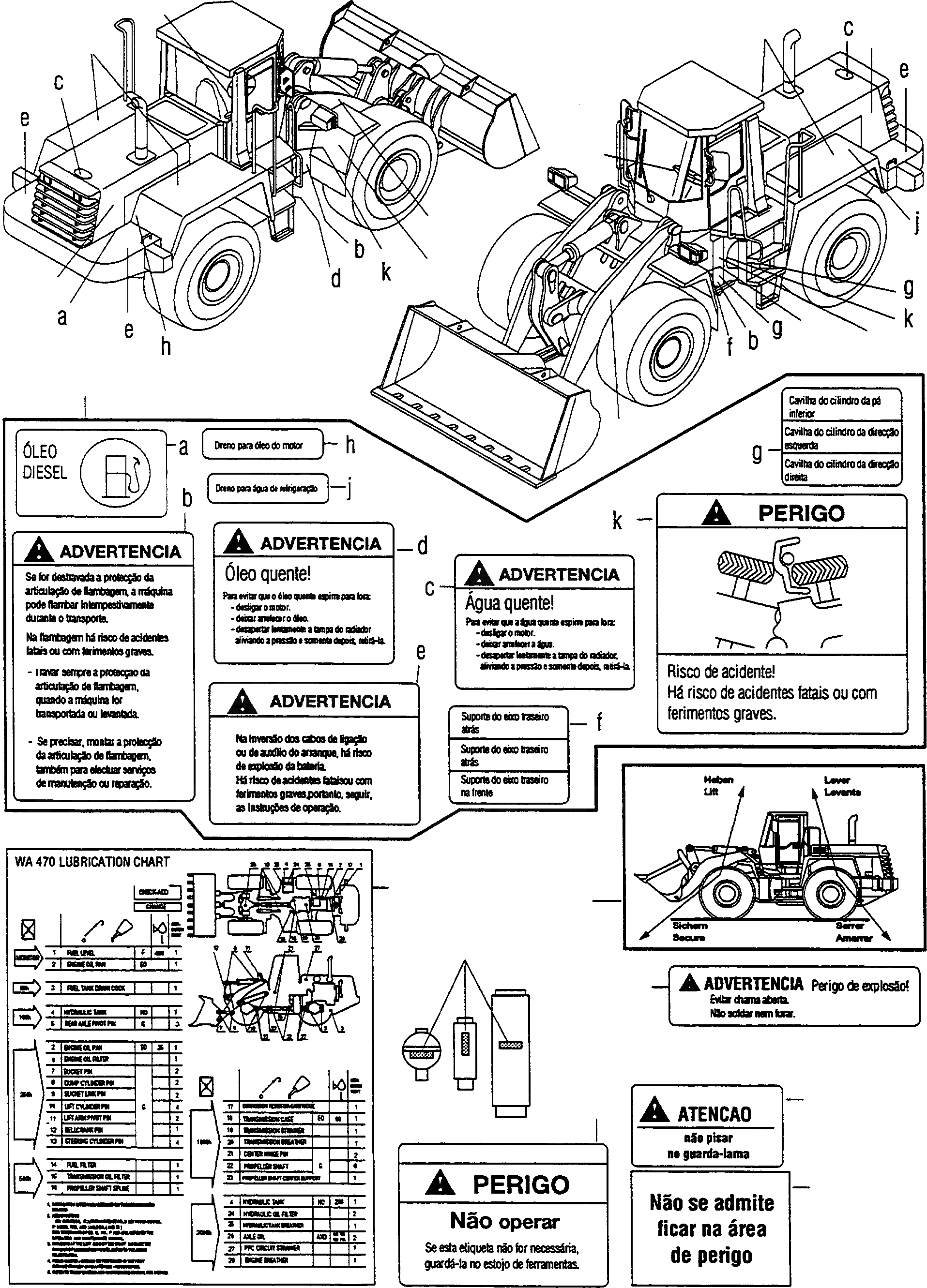 Схема запчастей Komatsu WA470-3 - ТАБЛИЧКИS, ПОРТУГАЛ. ИНСТРУМЕНТ, АКСЕССУАРЫ, БУКВЕНН.