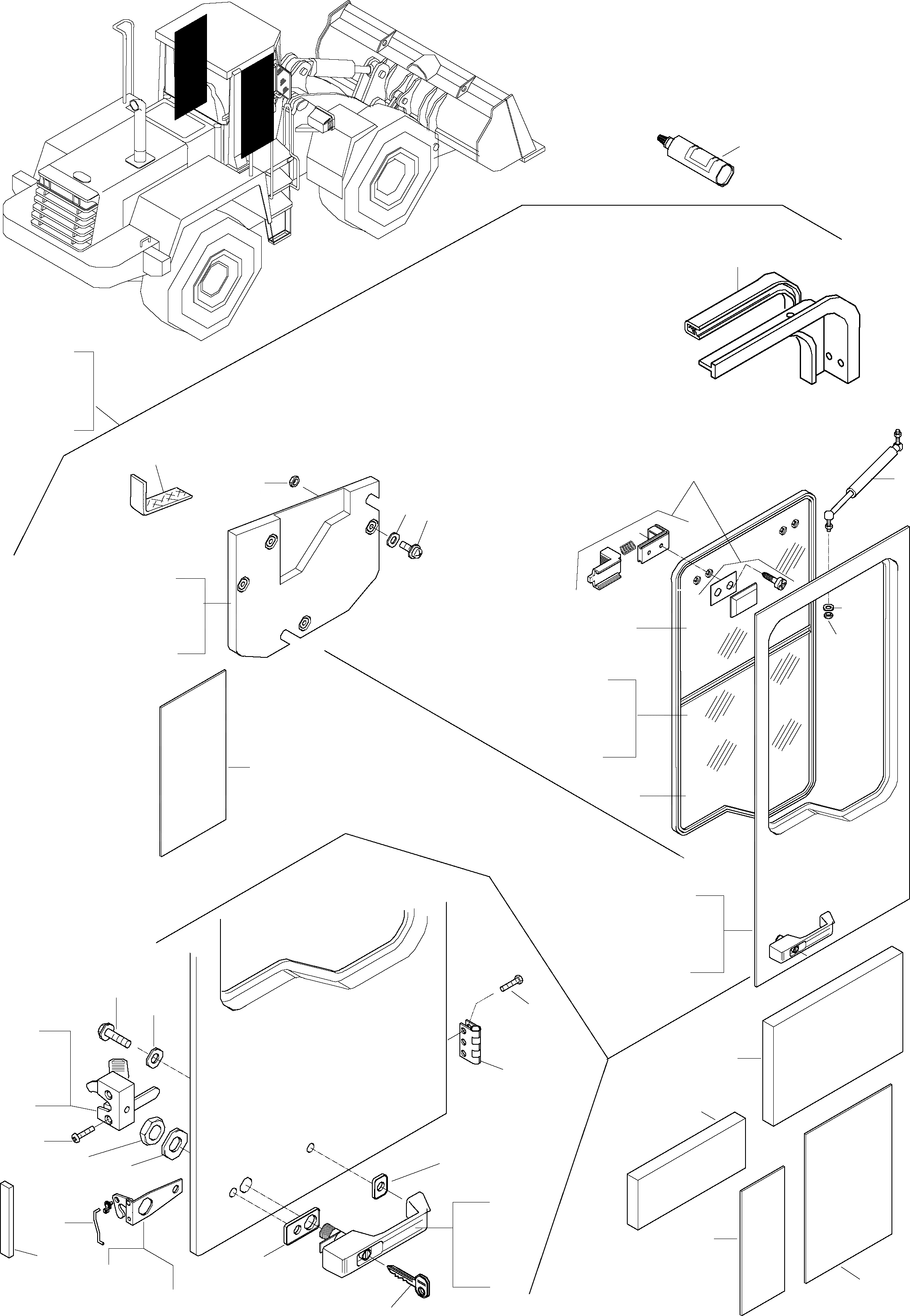 Схема запчастей Komatsu WA470-3 - БЕЗОПАСН. КАБИНА, ДВЕРЬS ПРИВОДRS КАБИНА