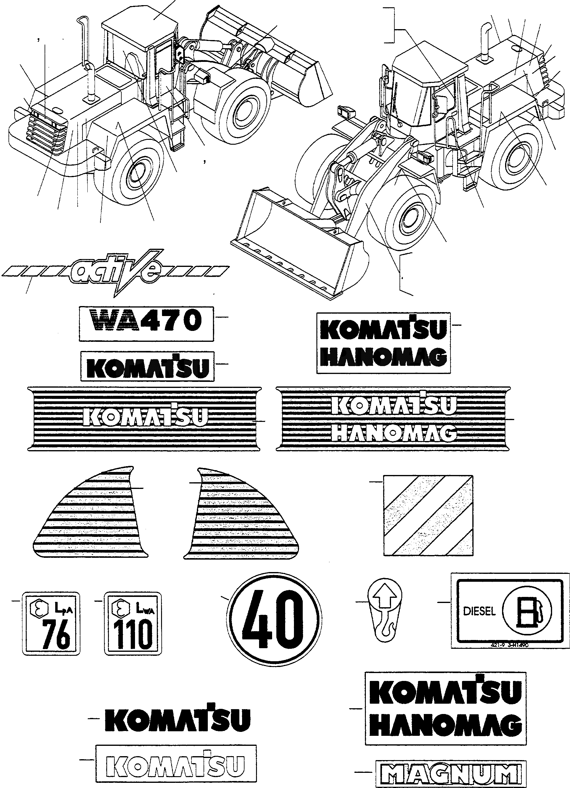 Схема запчастей Komatsu WA470-3 - БУКВЕНН. ИНСТРУМЕНТ, АКСЕССУАРЫ, БУКВЕНН.