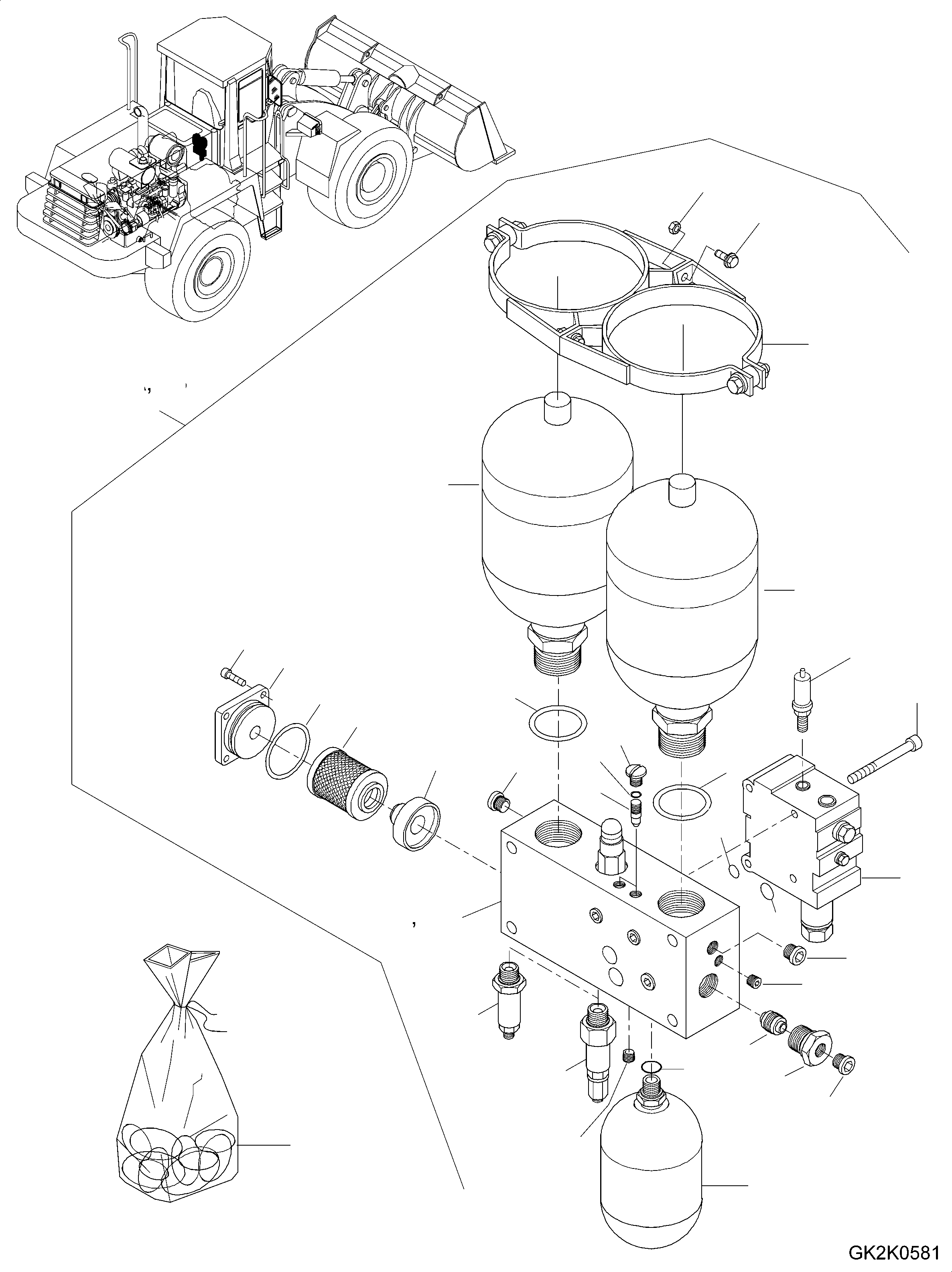 Схема запчастей Komatsu WA470-3 active - PRESSURE БАК, PRESSURE БАК PRESSURE БАК