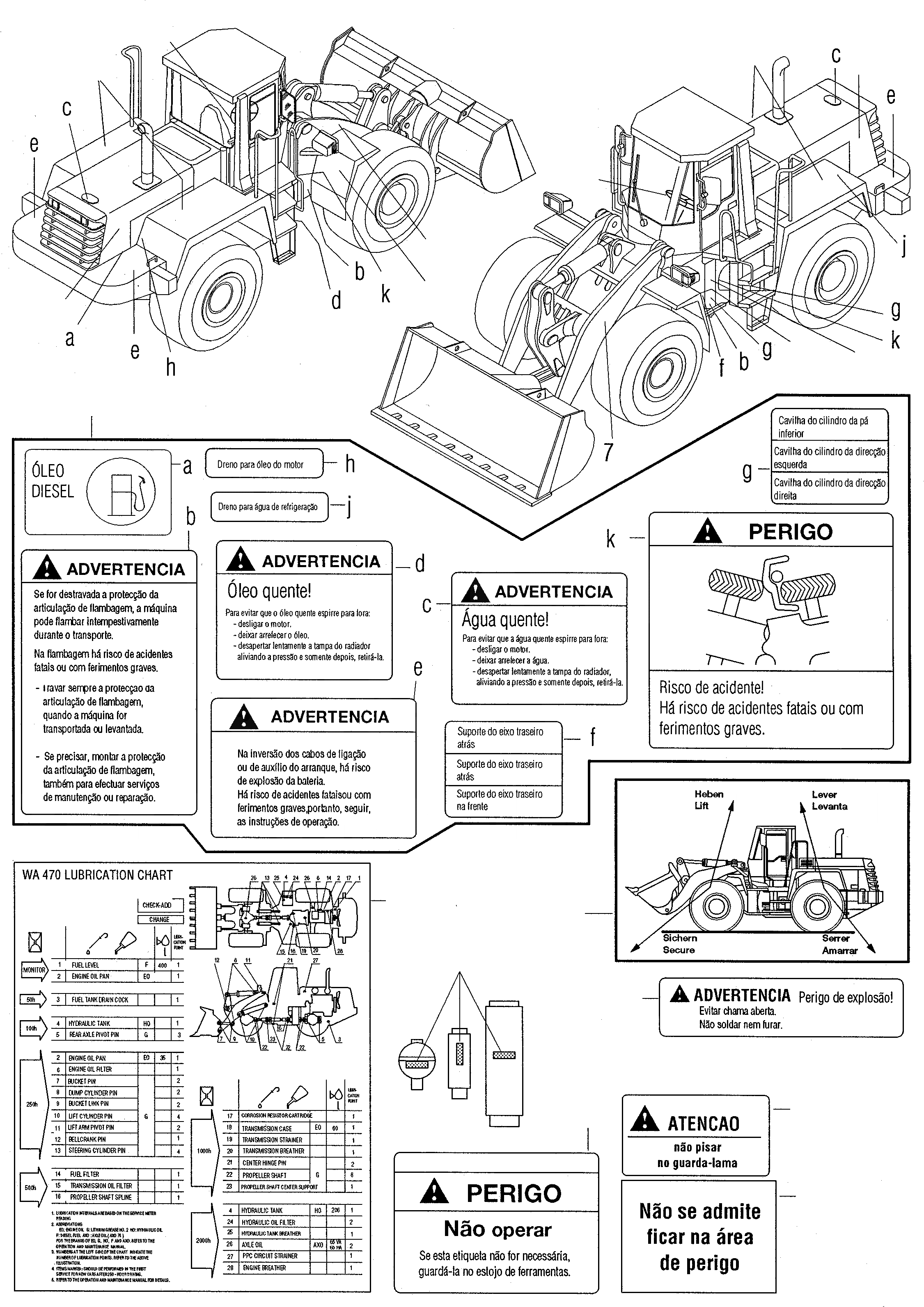 Схема запчастей Komatsu WA470-3 active - ТАБЛИЧКИS, ПОРТУГАЛ. ИНСТРУМЕНТ, АКСЕССУАРЫ, БУКВЕНН.