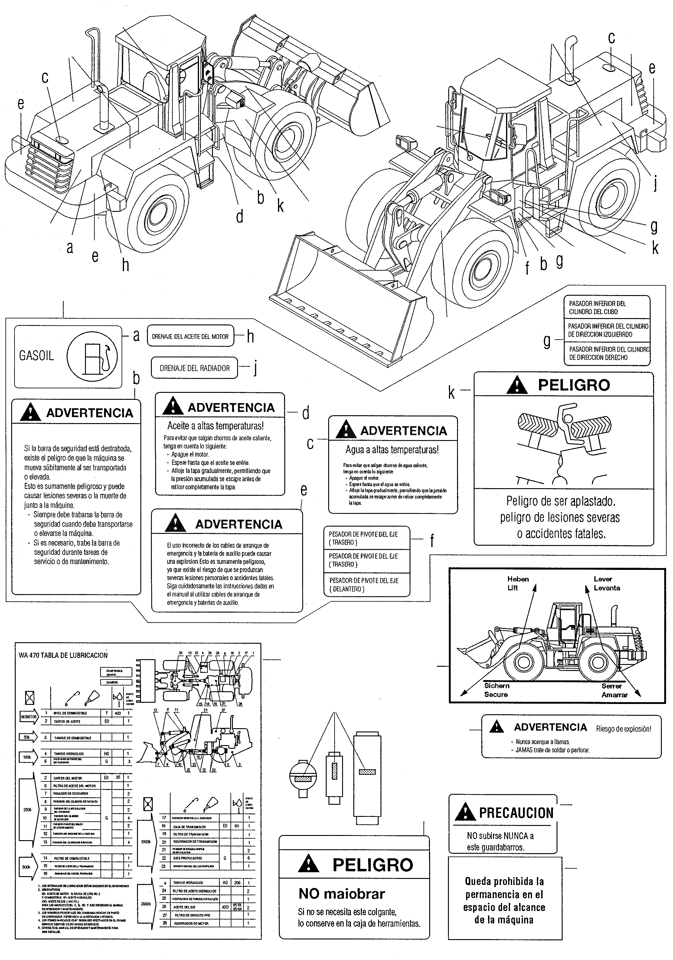 Схема запчастей Komatsu WA470-3 active - ТАБЛИЧКИS, ИСПАНИЯ ИНСТРУМЕНТ, АКСЕССУАРЫ, БУКВЕНН.