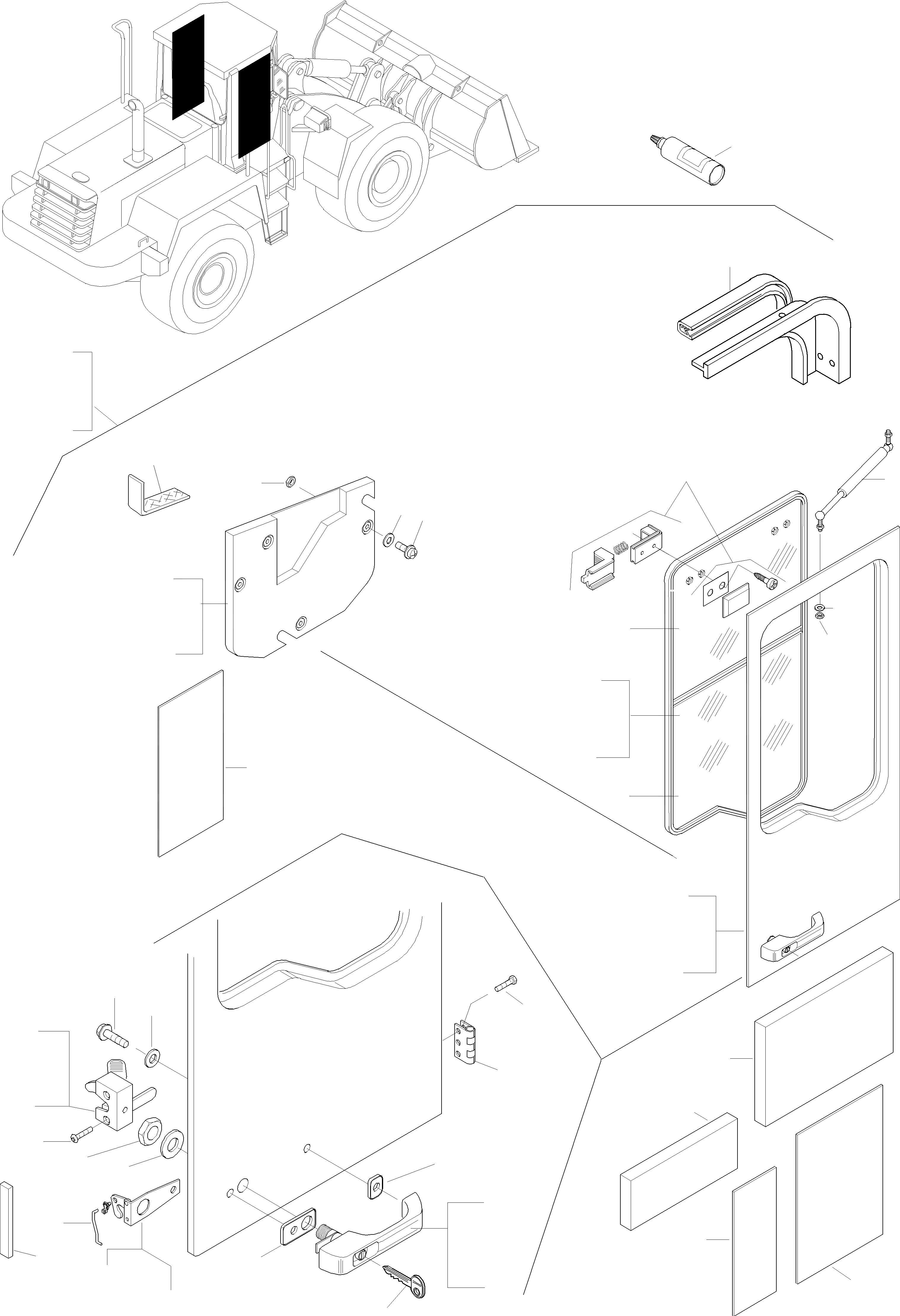 Схема запчастей Komatsu WA470-3 active - БЕЗОПАСН. КАБИНА, ДВЕРЬS ПРИВОДRS КАБИНА