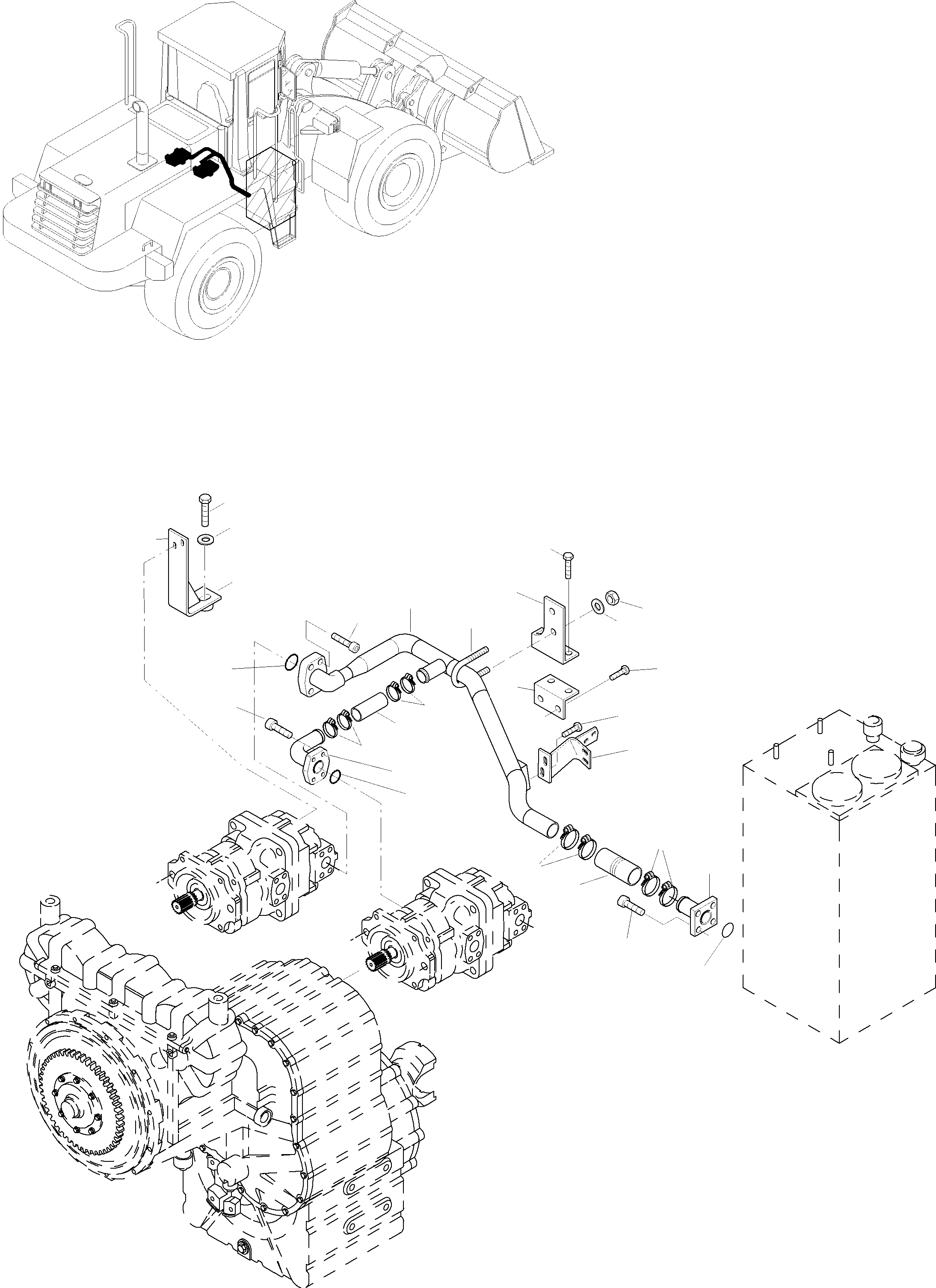 Схема запчастей Komatsu WA470-3 active - ГИДРАВЛИКА, ТРУБЫS ГИДРАВЛИКА