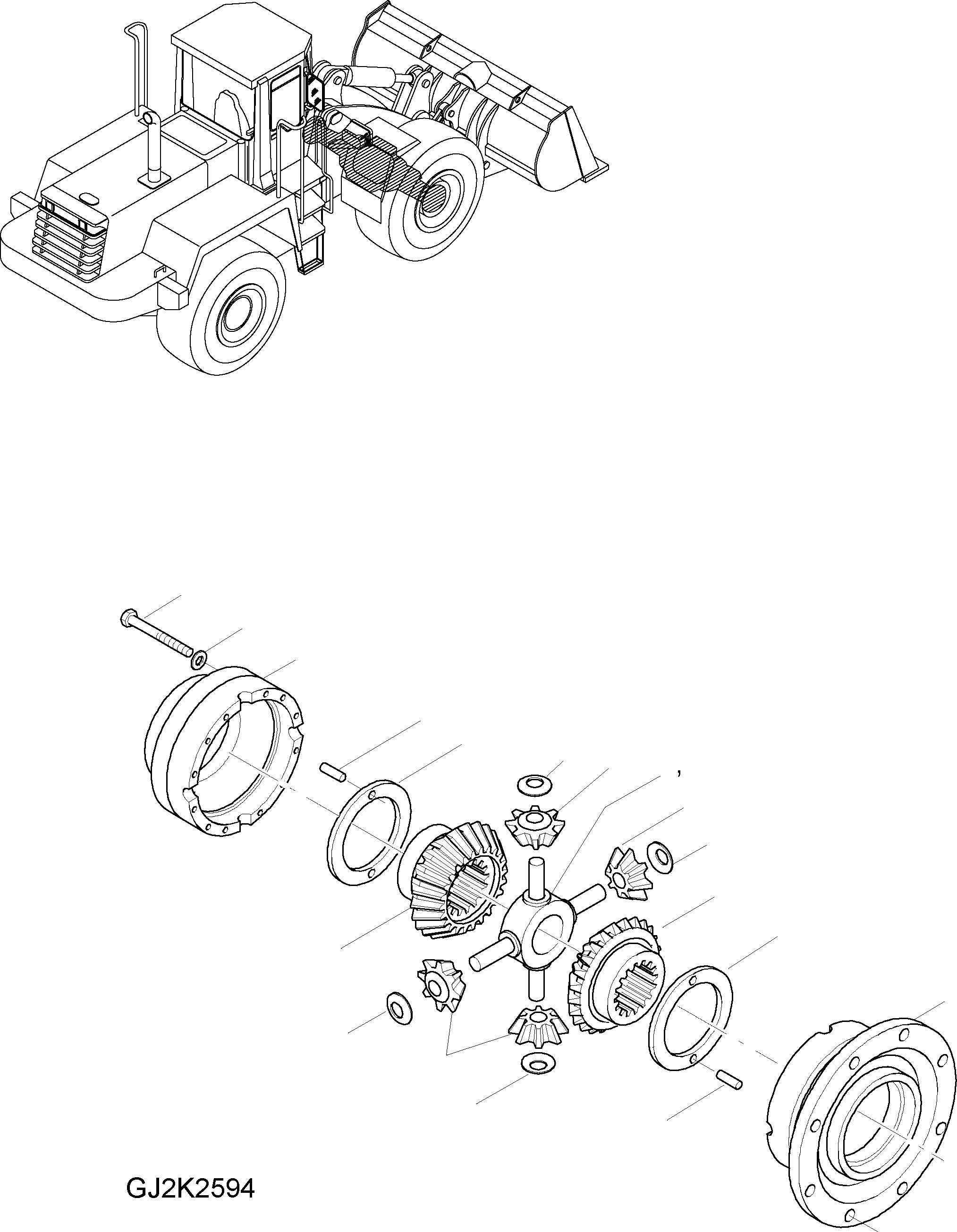 Схема запчастей Komatsu WA470-5 - ДИФФЕРЕНЦ. 8 ПЕРЕДНИЙ МОСТ