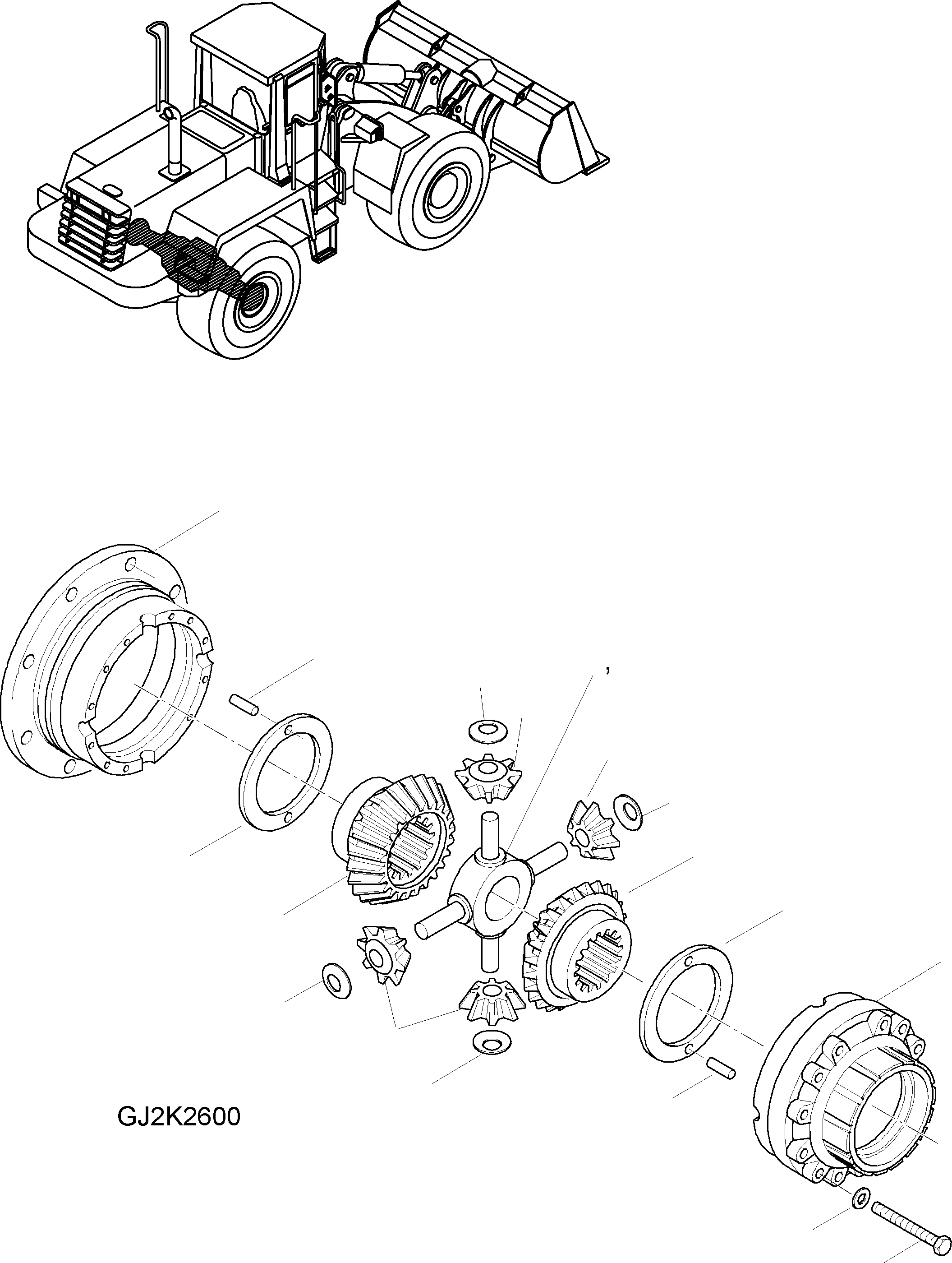 Схема запчастей Komatsu WA470-5 - ДИФФЕРЕНЦ. ЗАДН. МОСТ