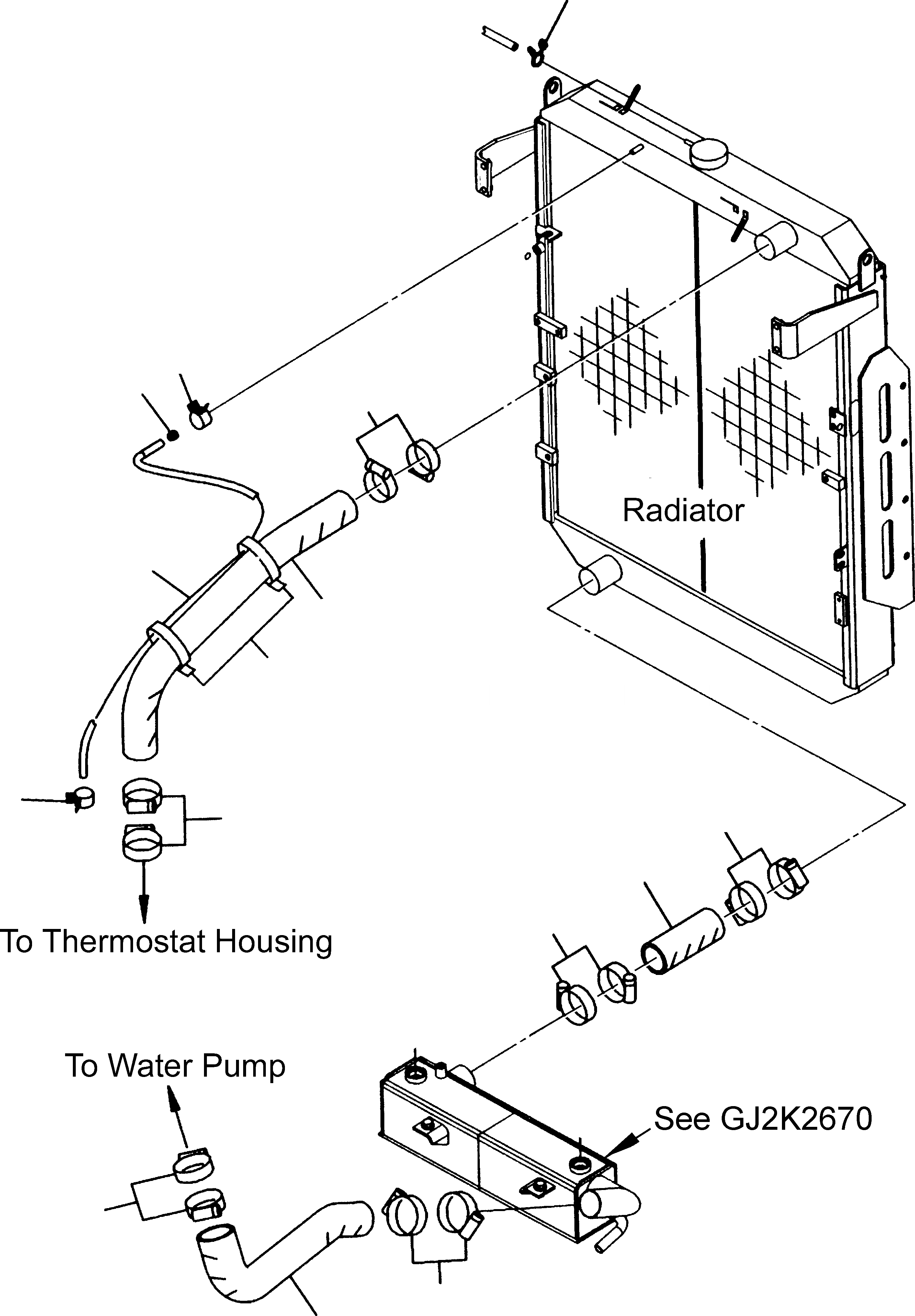 Схема запчастей Komatsu WA470-5 - ОХЛАЖД-Е ВОДН. PIPES СИСТЕМА ОХЛАЖДЕНИЯ