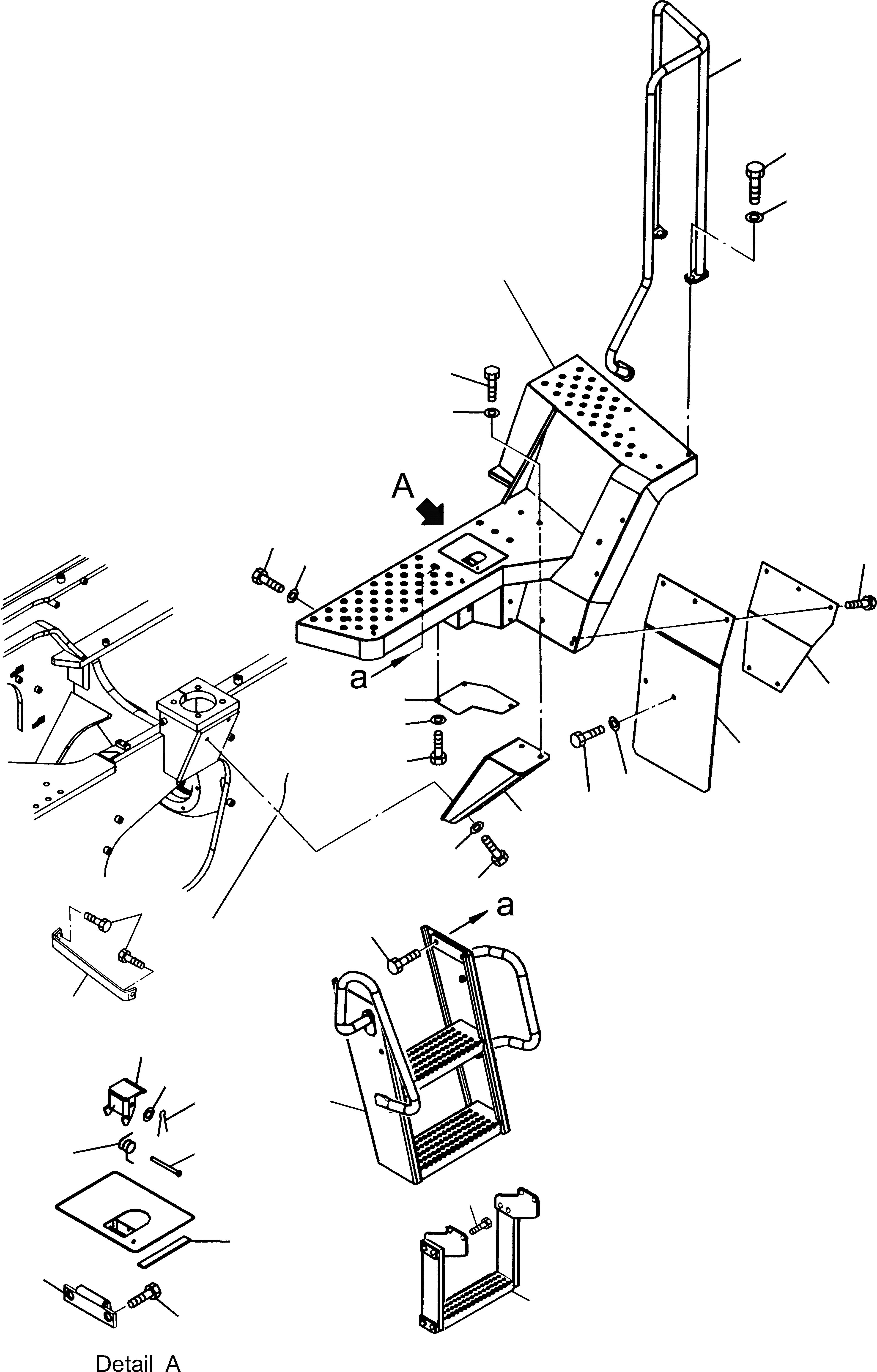 Схема запчастей Komatsu WA470-5 - ЛЕСТНИЦА РАМА