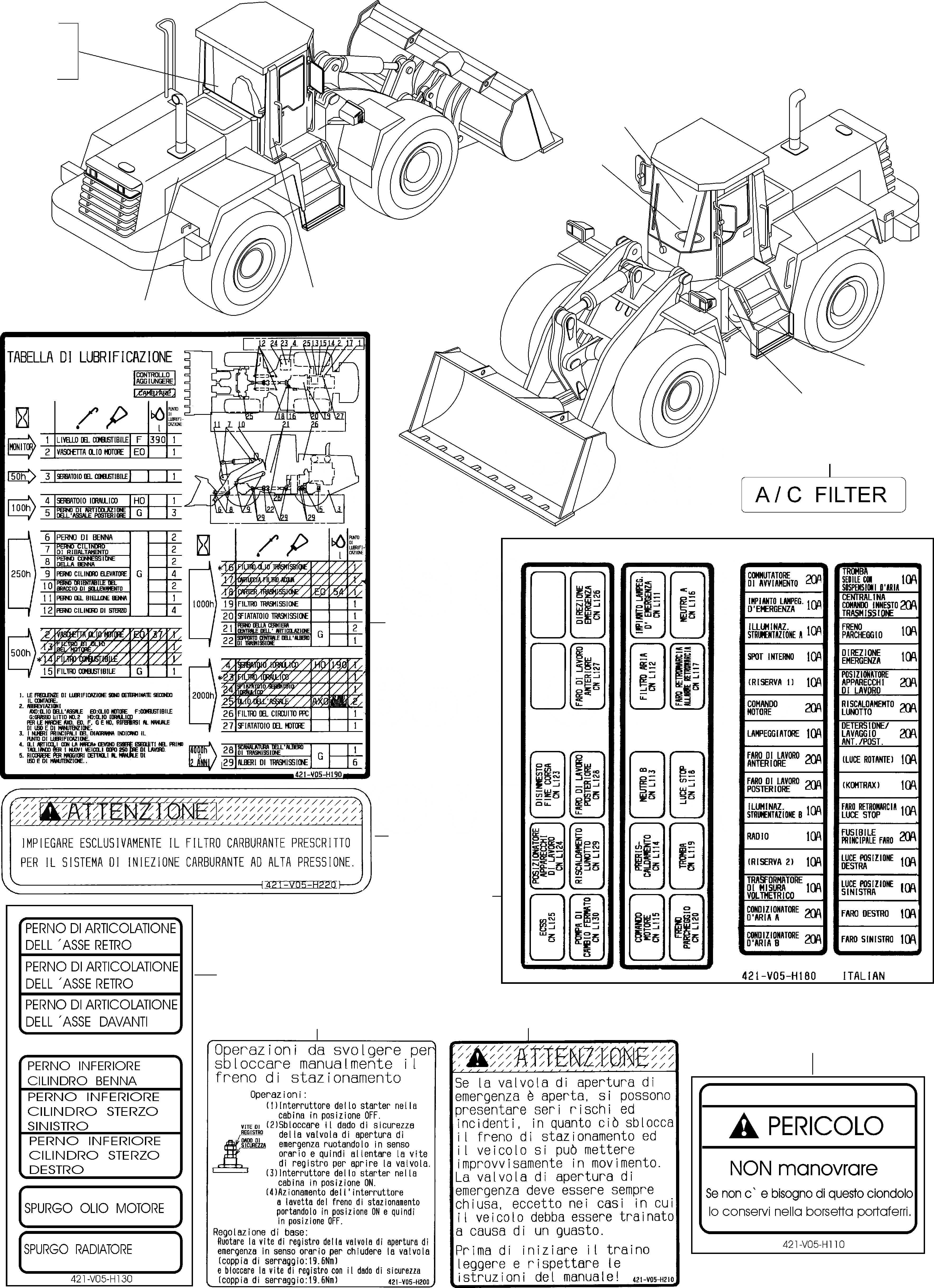 Схема запчастей Komatsu WA470-5 - ТАБЛИЧКИS, ИТАЛИЯ ИНСТРУМЕНТ, АКСЕССУАРЫ, БУКВЕНН.