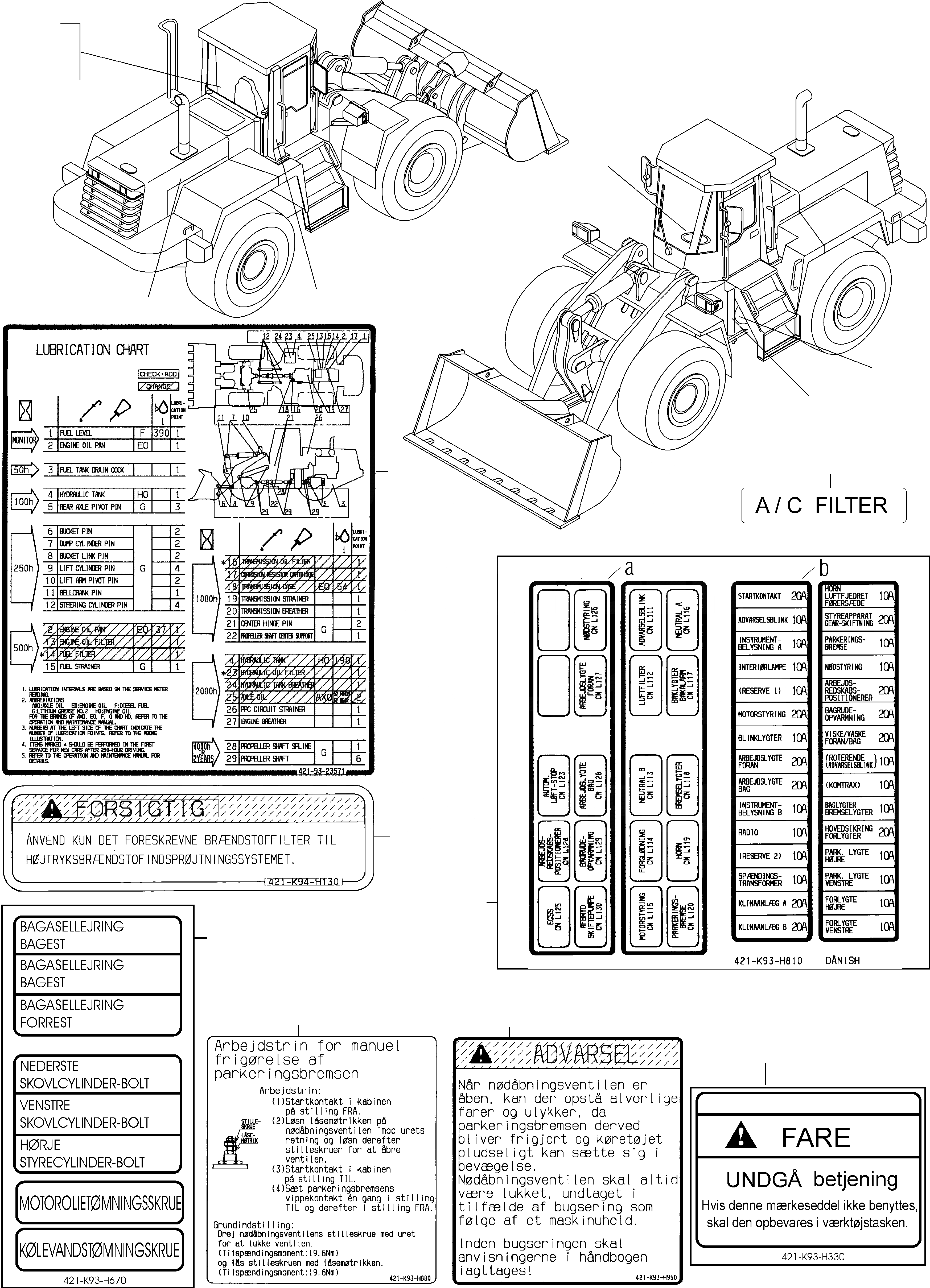 Схема запчастей Komatsu WA470-5 - ТАБЛИЧКИS, DANISH ИНСТРУМЕНТ, АКСЕССУАРЫ, БУКВЕНН.