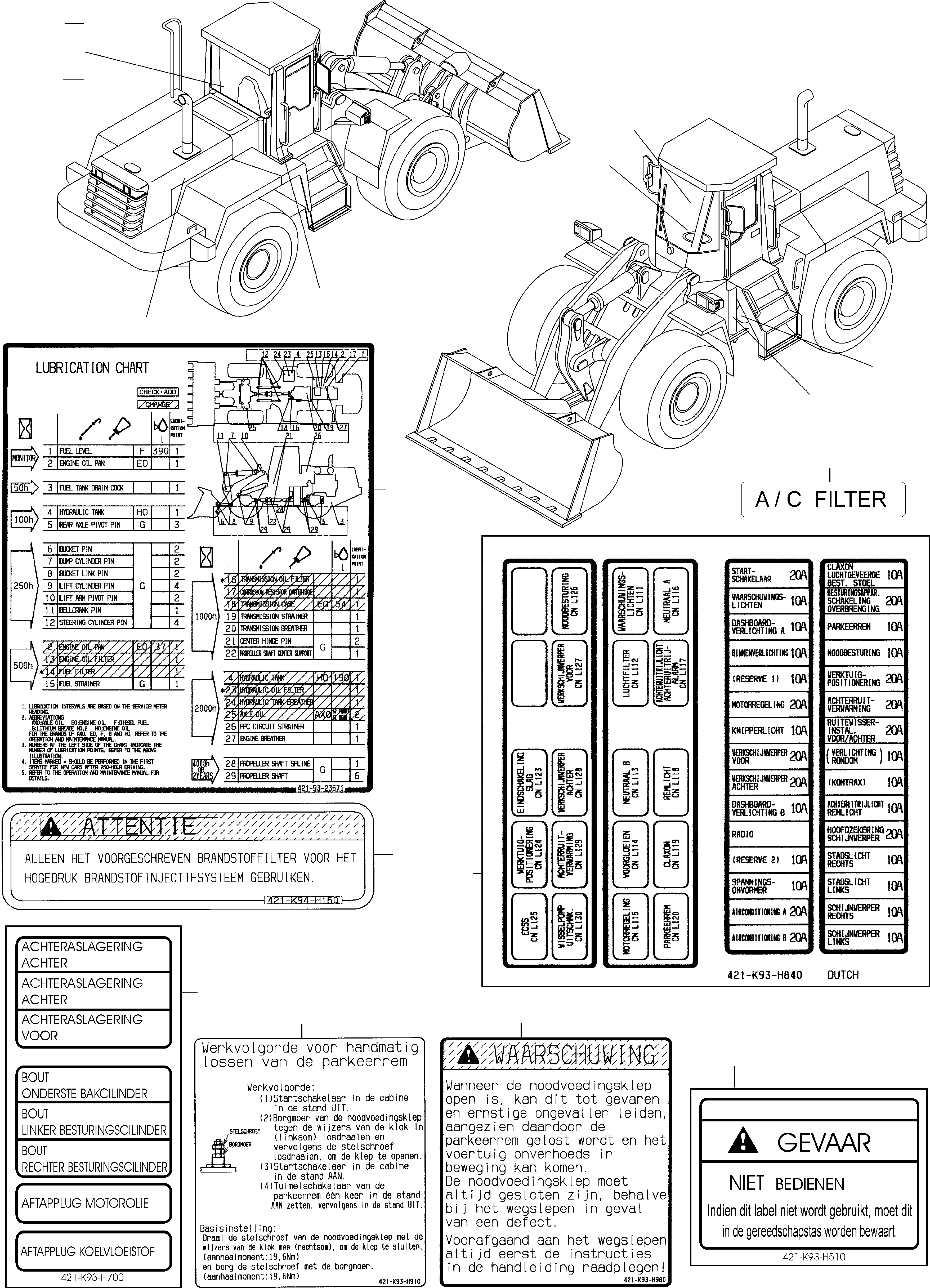 Схема запчастей Komatsu WA470-5 - ТАБЛИЧКИS, DUTCH ИНСТРУМЕНТ, АКСЕССУАРЫ, БУКВЕНН.