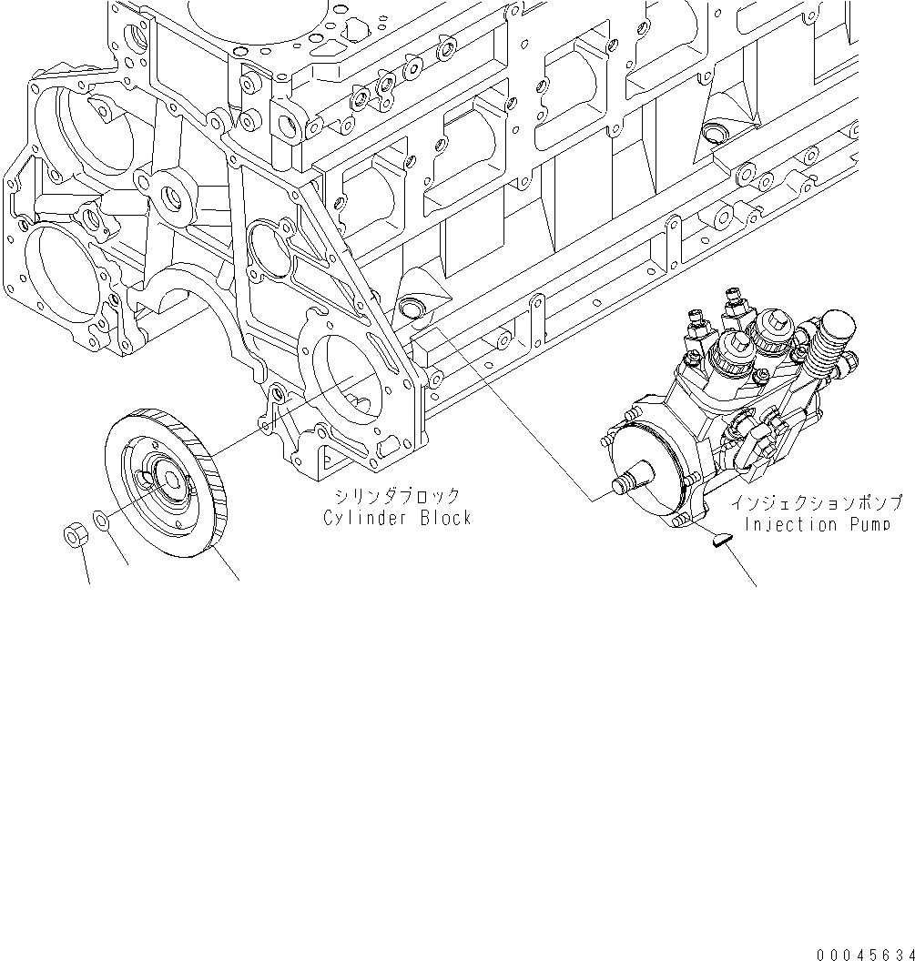 Схема запчастей Komatsu WA470-6 - ТОПЛИВН. НАСОС ПРИВОД AA ДВИГАТЕЛЬ