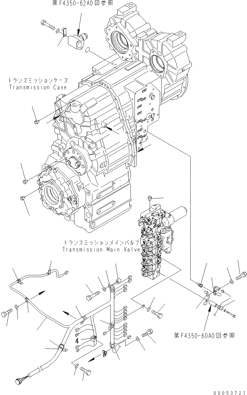 Схема запчастей Komatsu WA470-6 - ТРАНСМИССИЯ (ОНОСЯЩИЕСЯ К НЕЙ ЧАСТИ)(/) F ТРАНСМИССИЯ