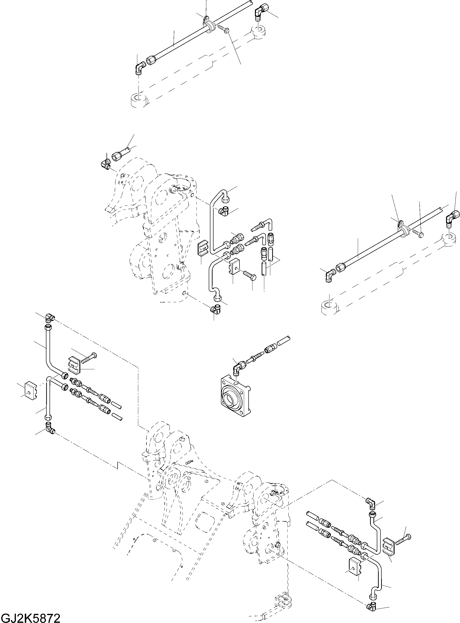 Схема запчастей Komatsu WA470-6 - CENTRAL СМАЗКА (ПЕРЕДН. РАМА) J ОСНОВНАЯ РАМА И ЕЕ ЧАСТИ